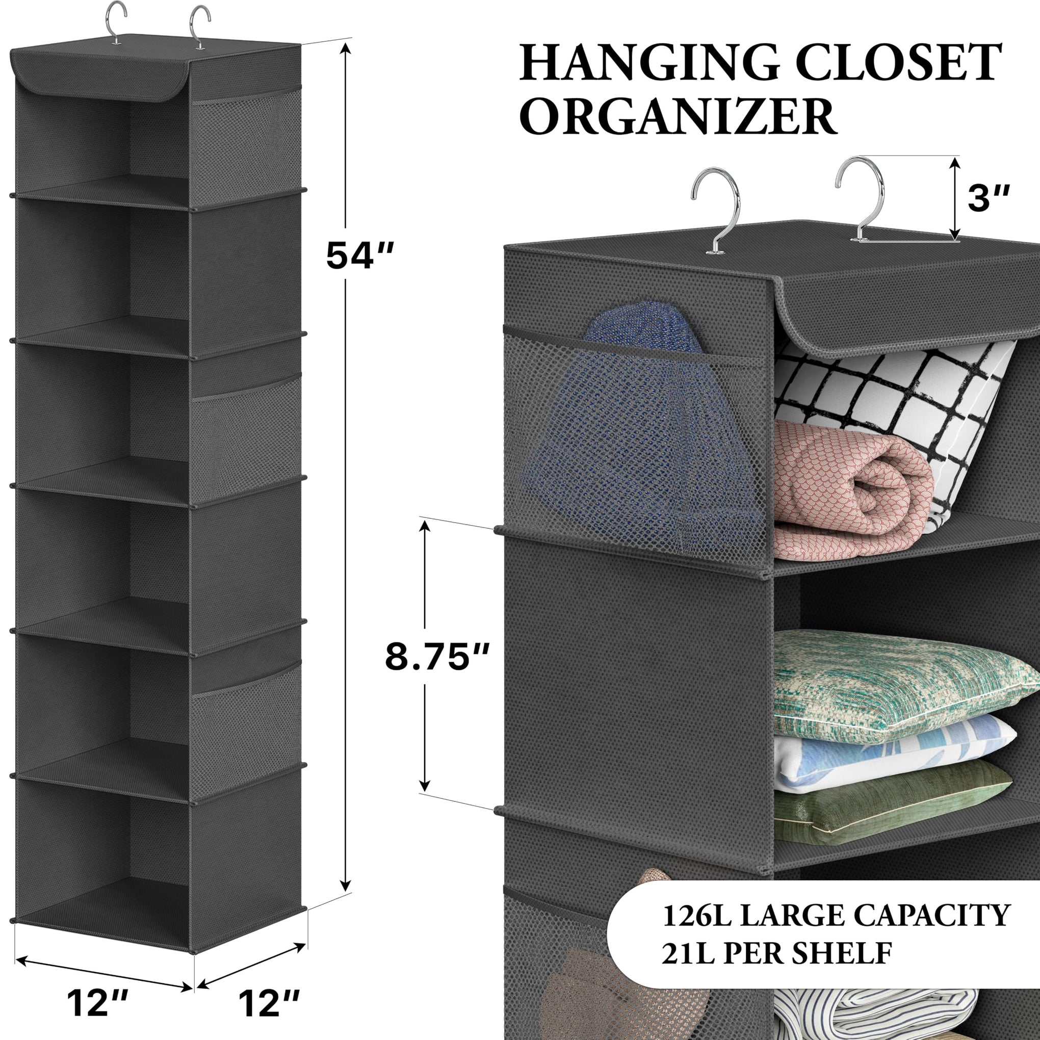 6 Shelf Hanging Closet Organizer