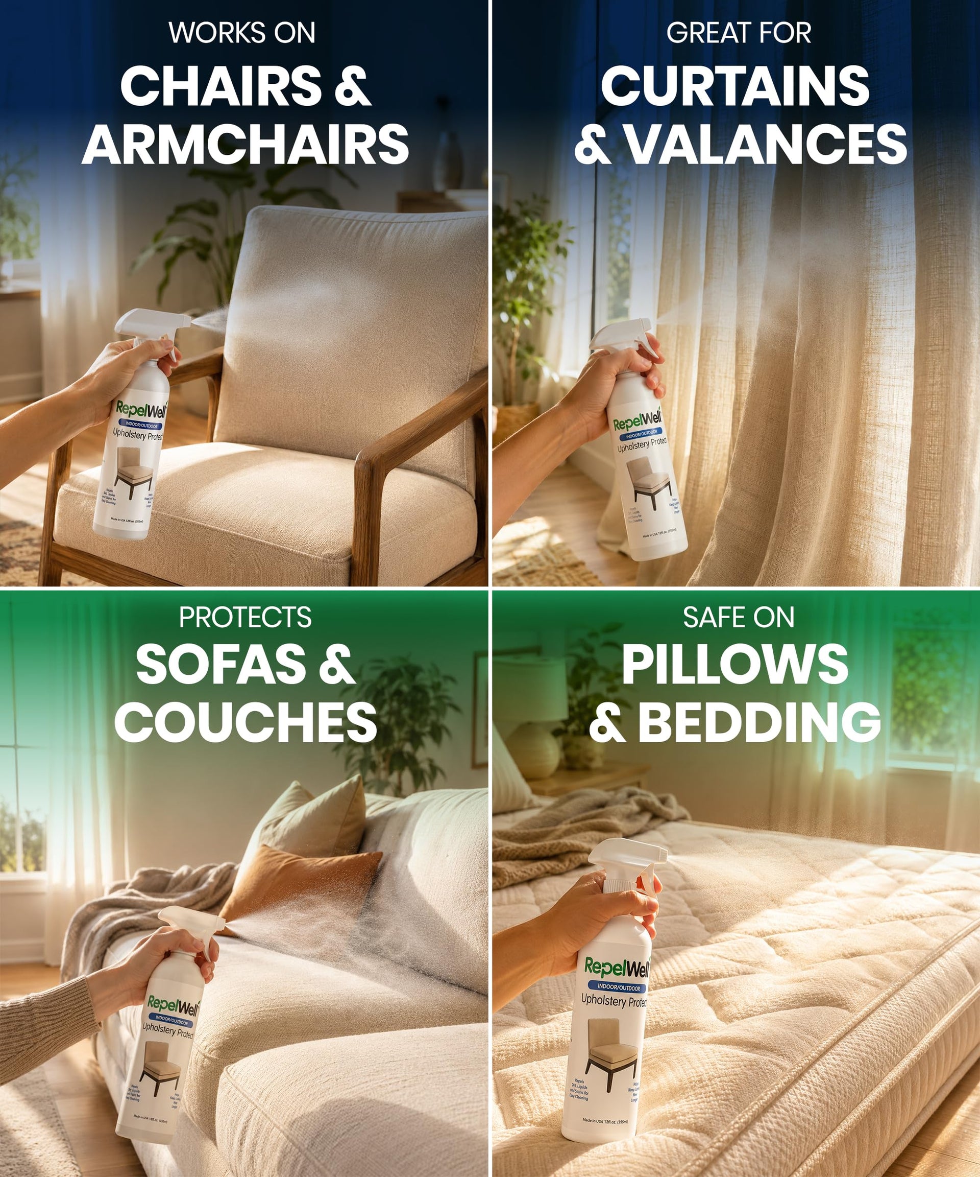 Non Toxic Fabric Protector Spray for Upholstery & Furniture (12 Fl Oz)
