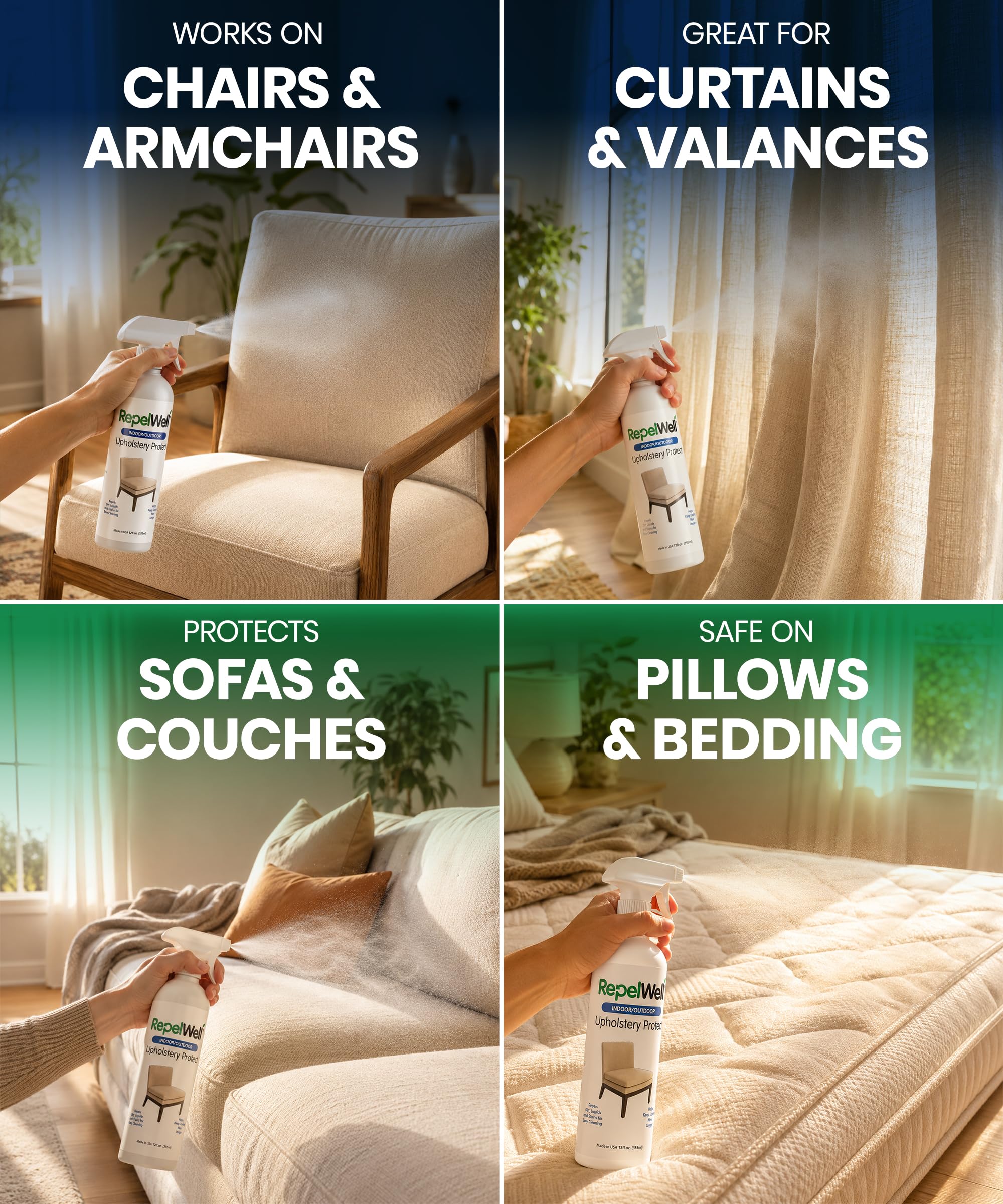 Non Toxic Fabric Protector Spray for Upholstery & Furniture (12 Fl Oz)