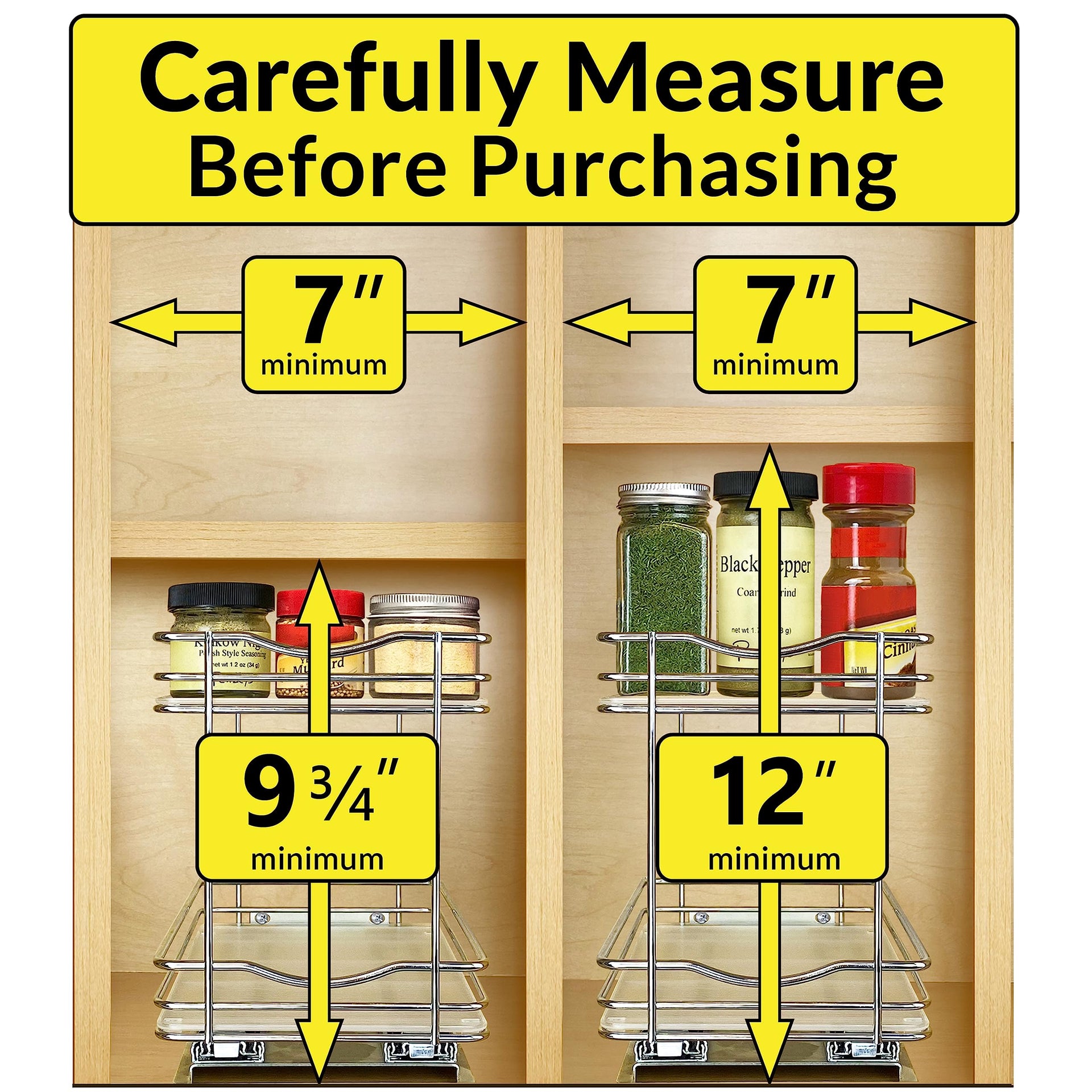 Pull Out Spice Organization for Cabinets
