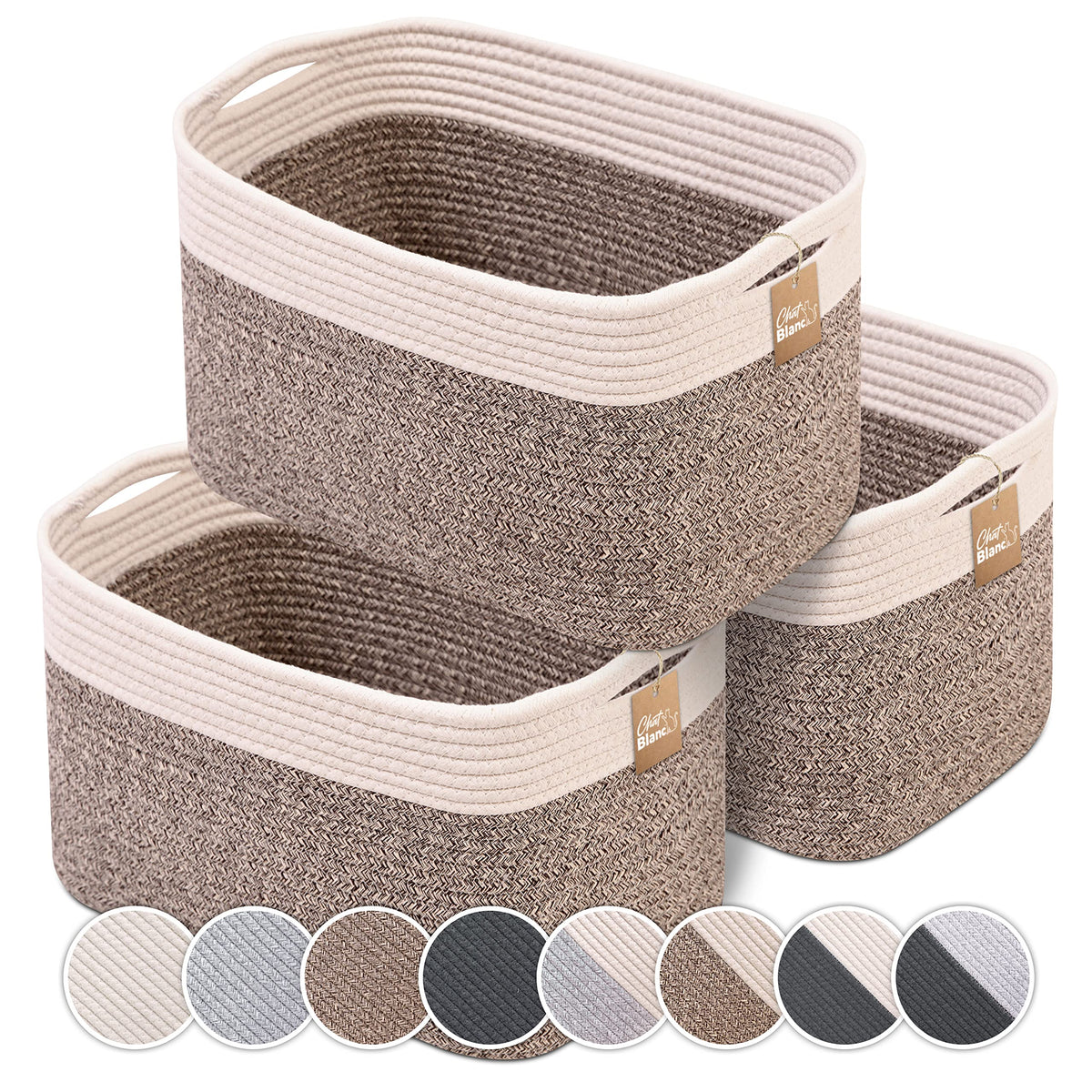 Cotton Rope Baskets for Organizing (3 Count)