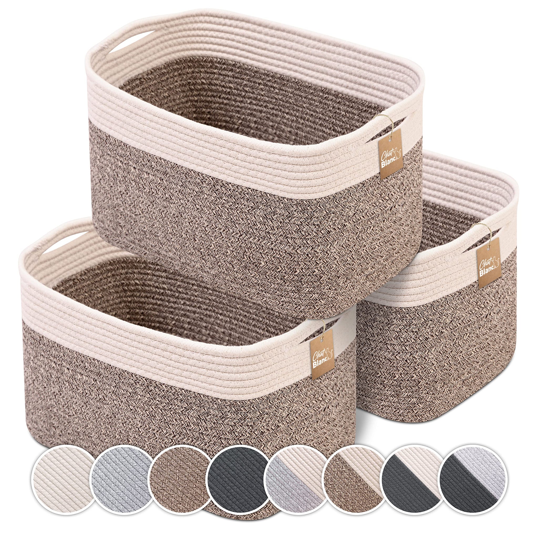 Cotton Rope Baskets for Organizing (3 Count)