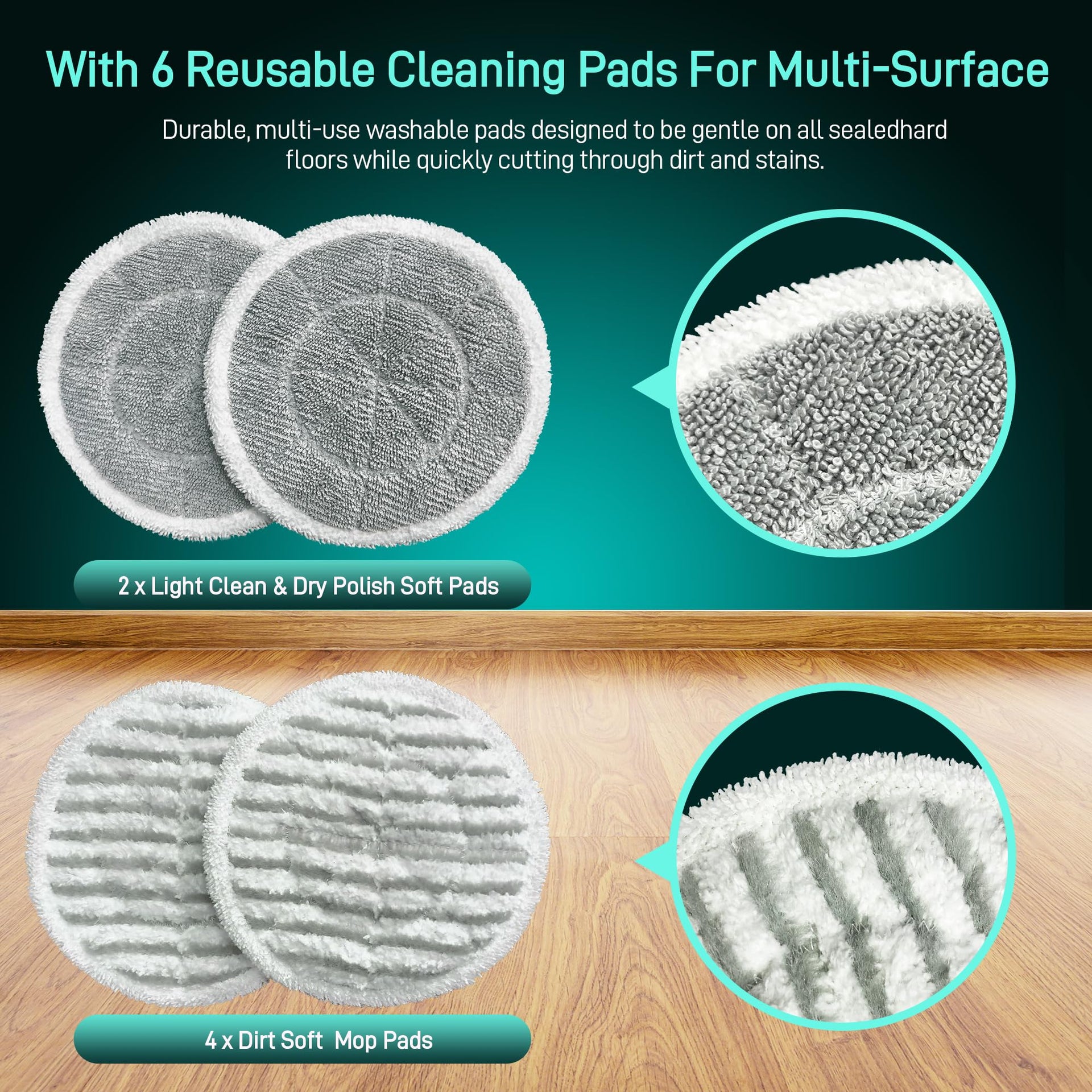 Scrubbing Steam Mop with Rotating Mop Pads