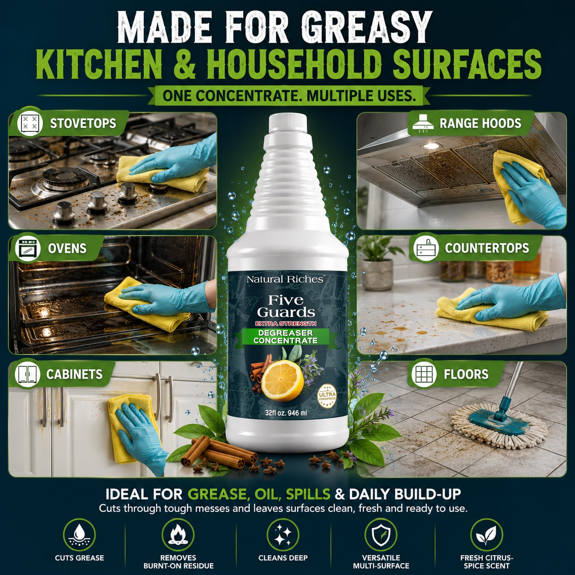 Five Guards Degreaser Concentrate 32 oz (32 Fl Oz)