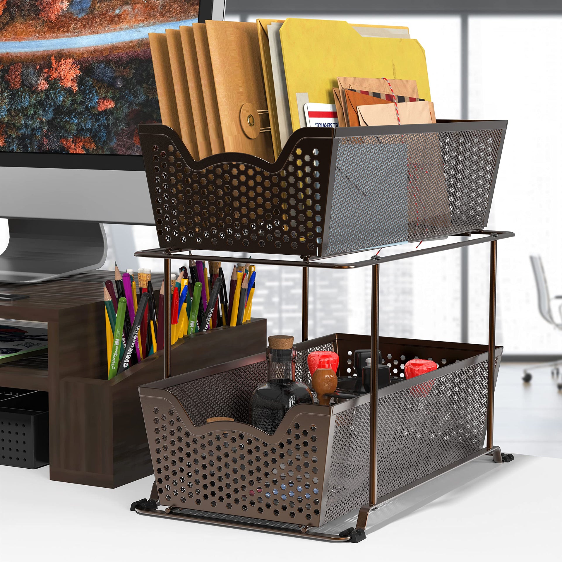 Cabinet 2 Tier Perforated Basket Drawer (2 Count)