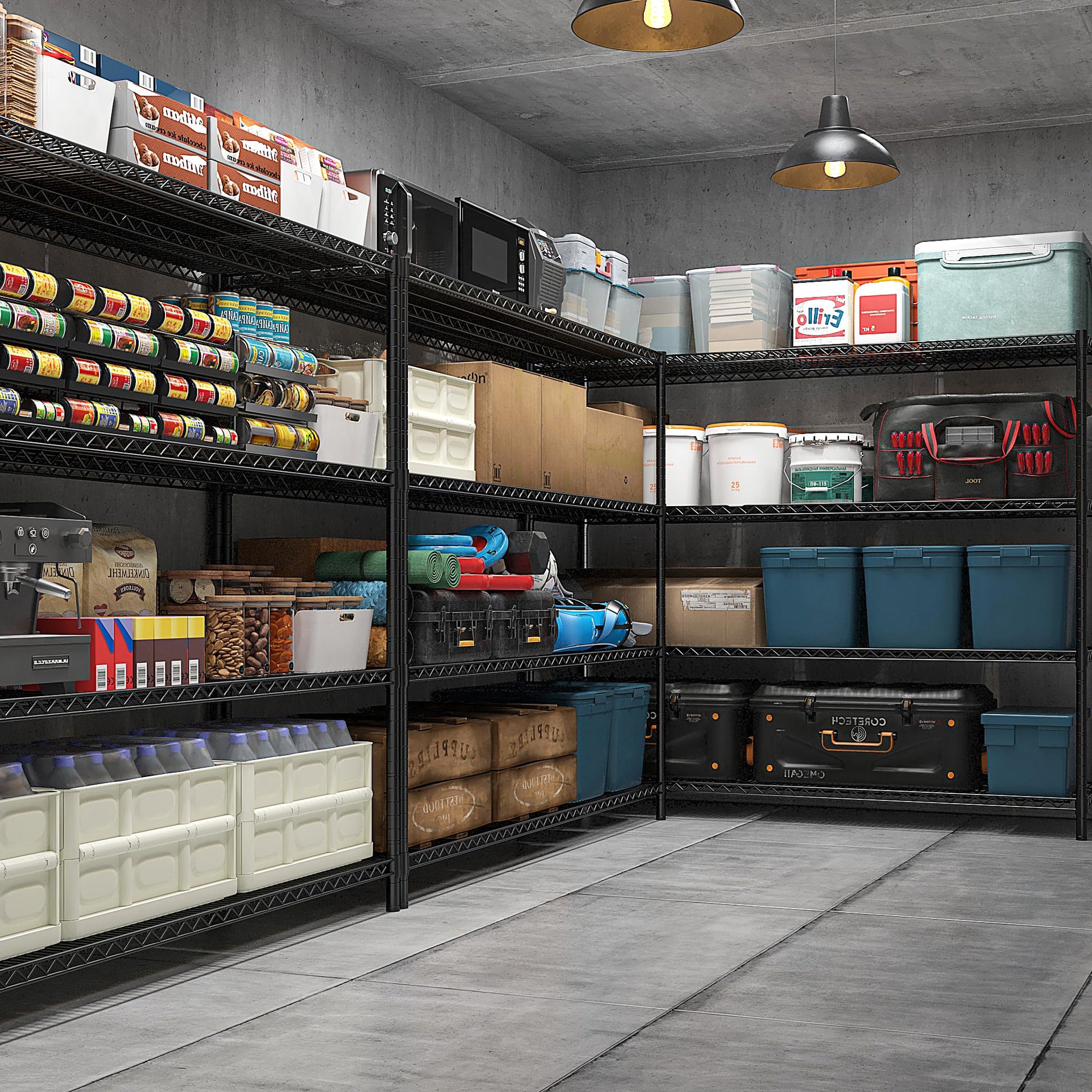 4 Tier Heavy Duty Shelving with Wheels