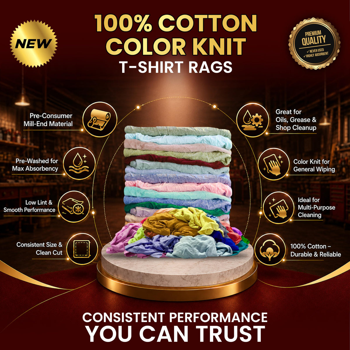 New Colored Cotton Knit T (5 Count)