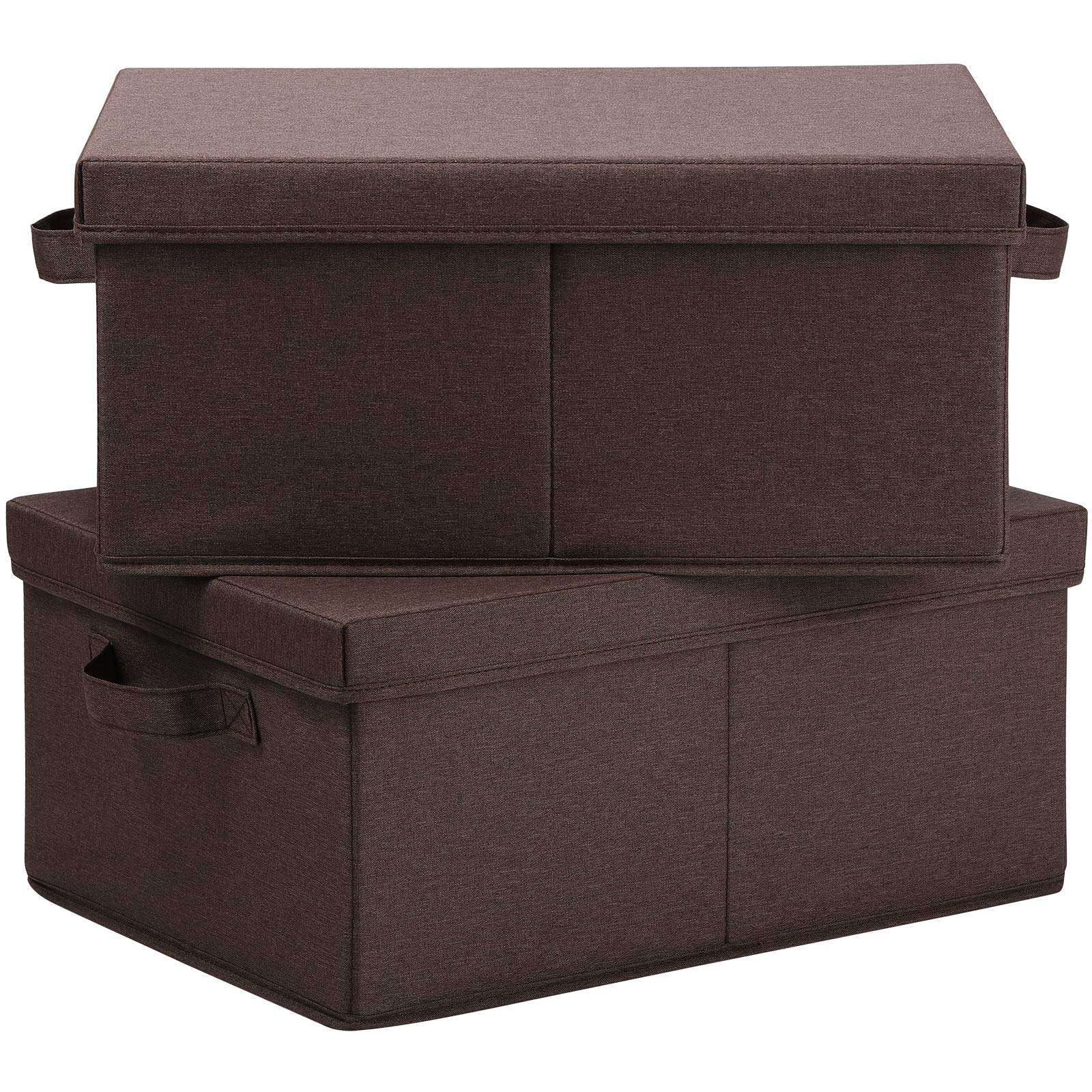 Linen Foldable Storage Bins with Lids (2 Count)