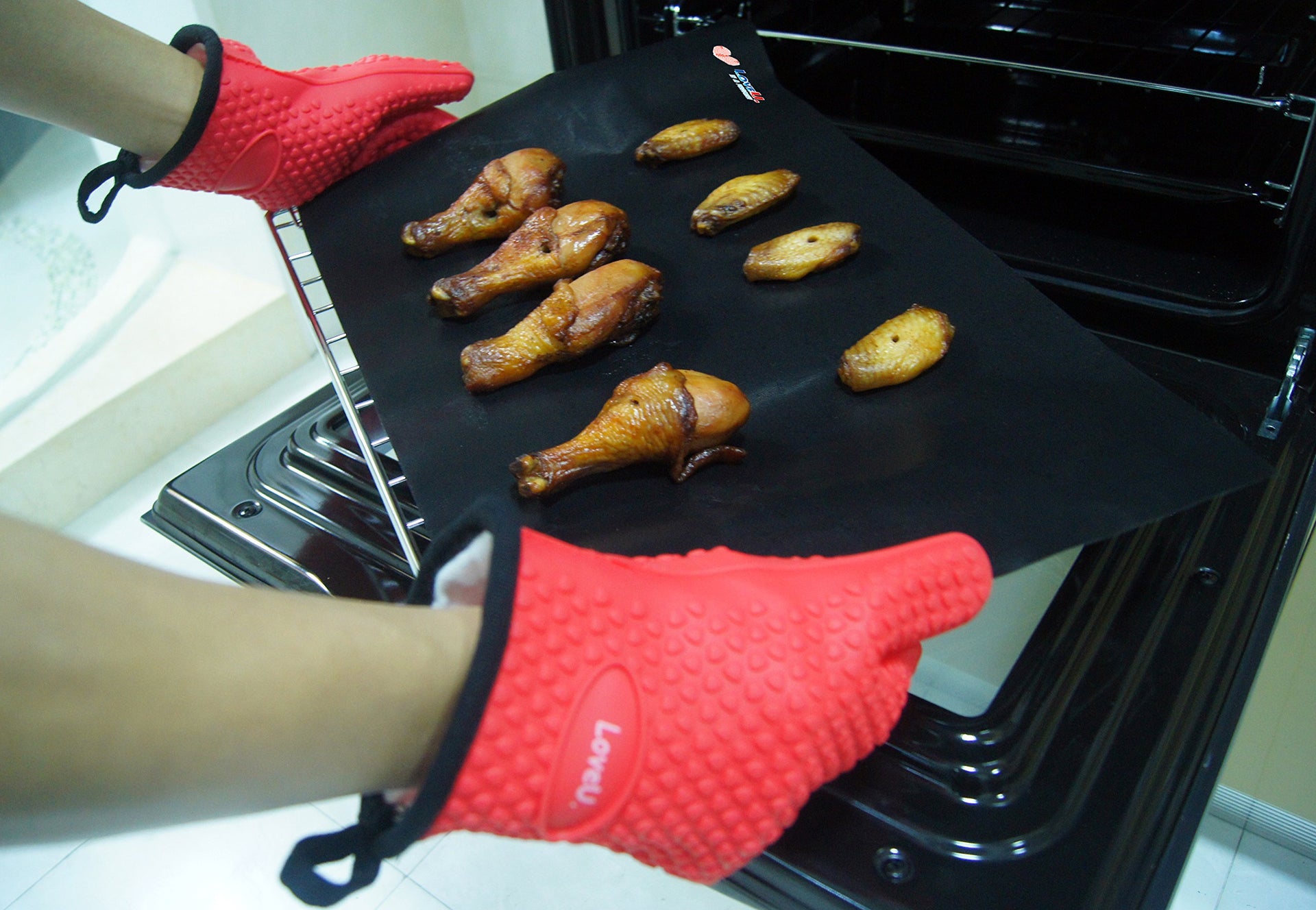 Silicone Oven Mitts Gloves (2 Count)