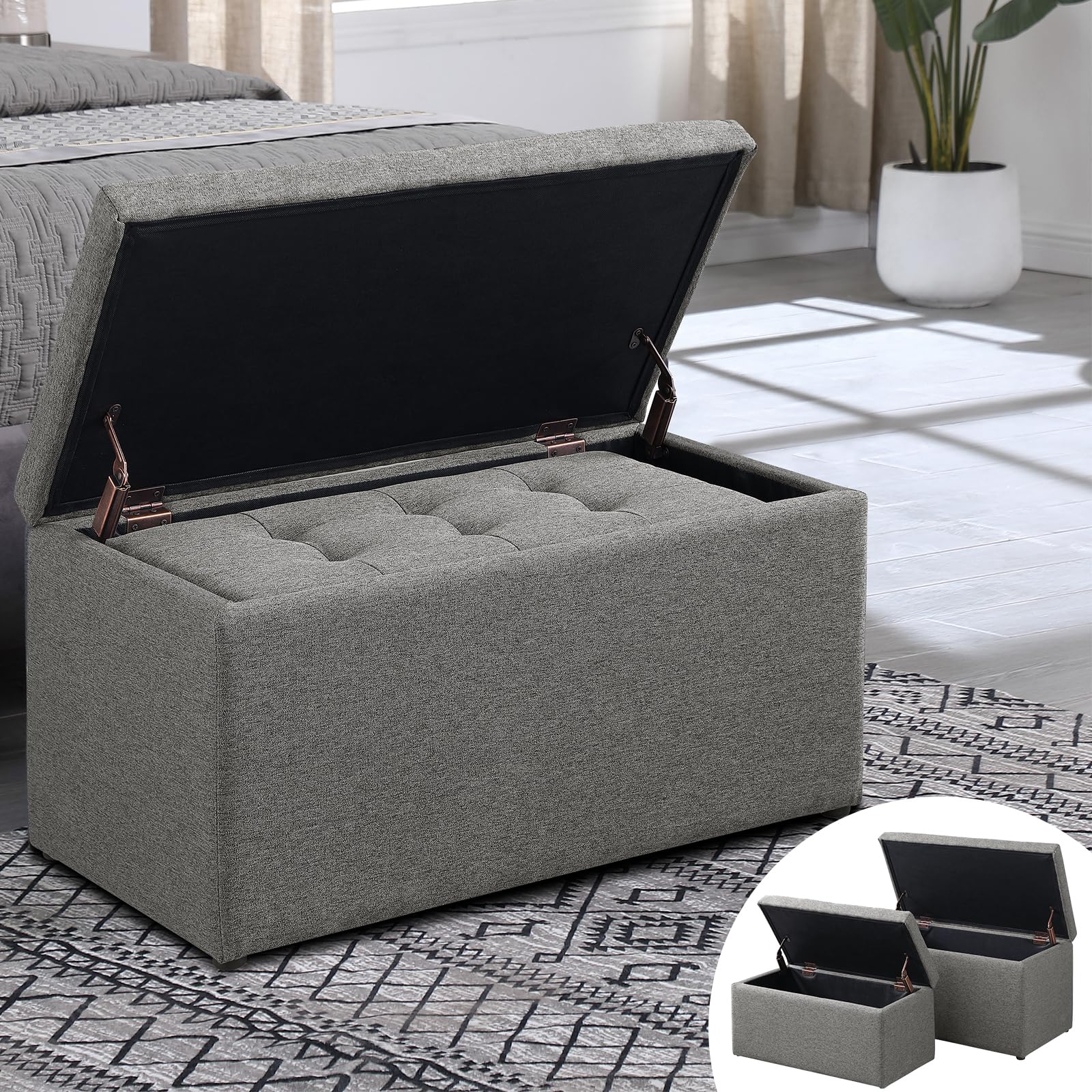 Storage Ottoman Bench with 2.56