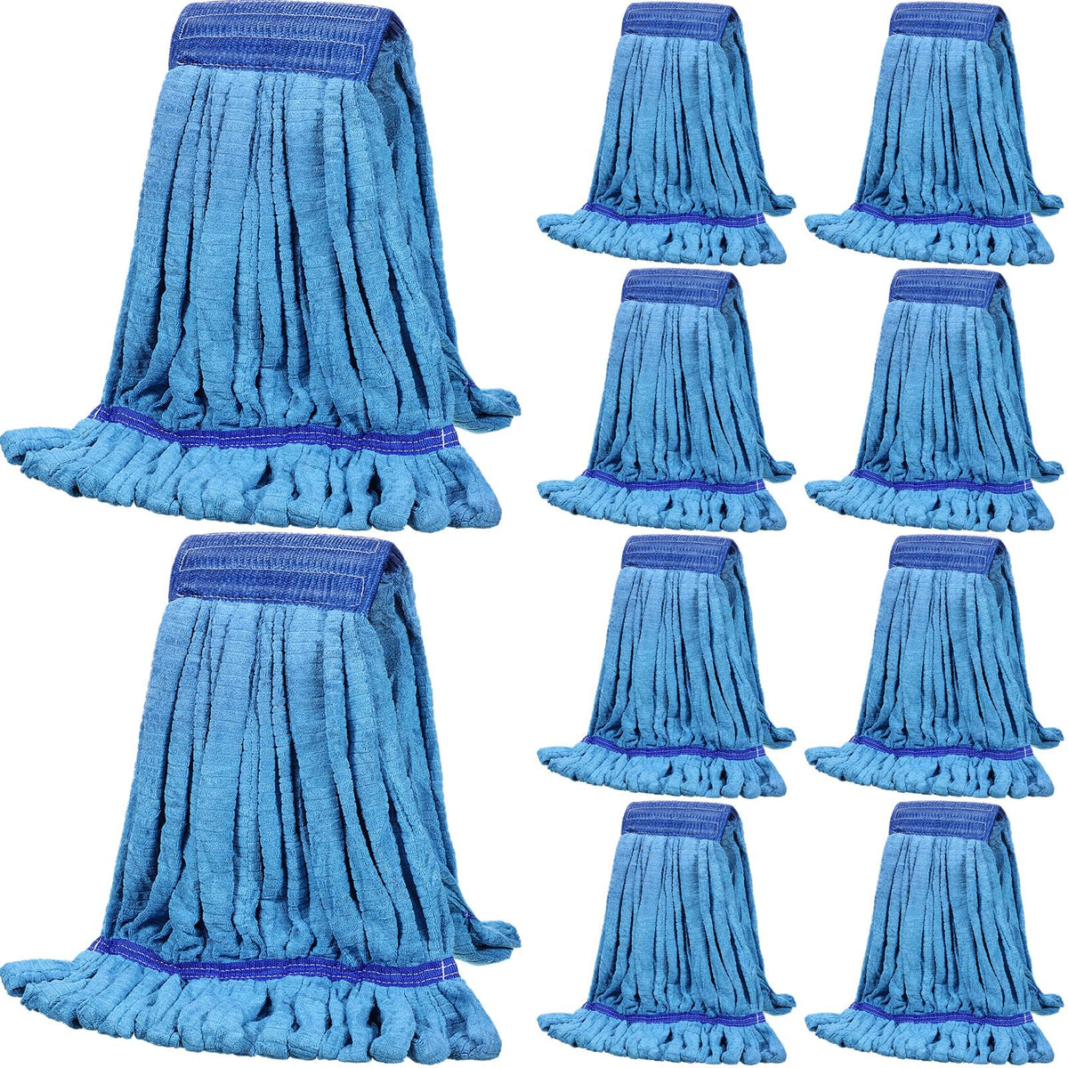10 Pcs Commercial Mop Head Replacement Tube Microfiber Mop Heads for Floor Cleaning Industrial Mop Heads Looped End Wet Mop Head Refill for Home Commercial Industrial Use