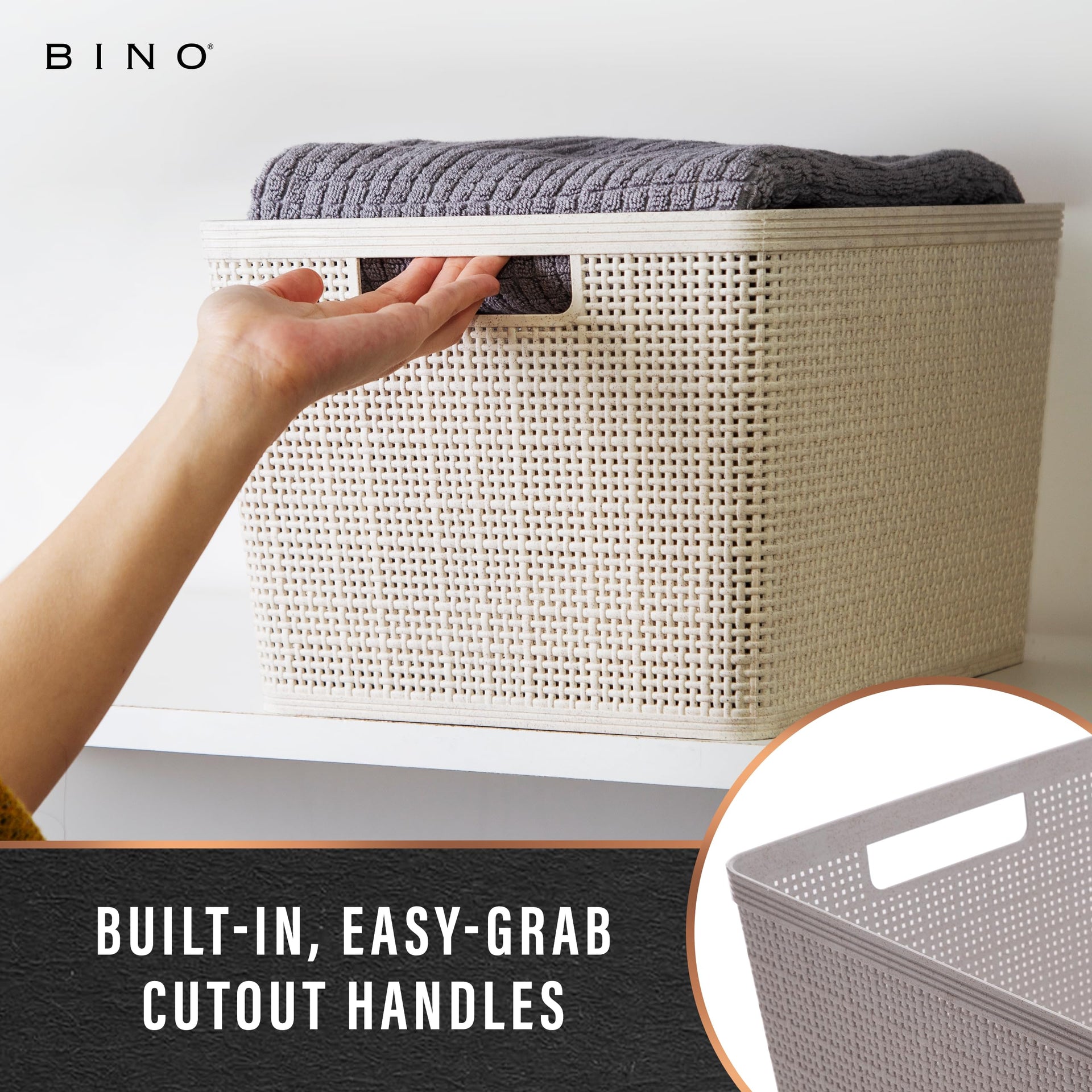 Woven Plastic Basket (3 Count)