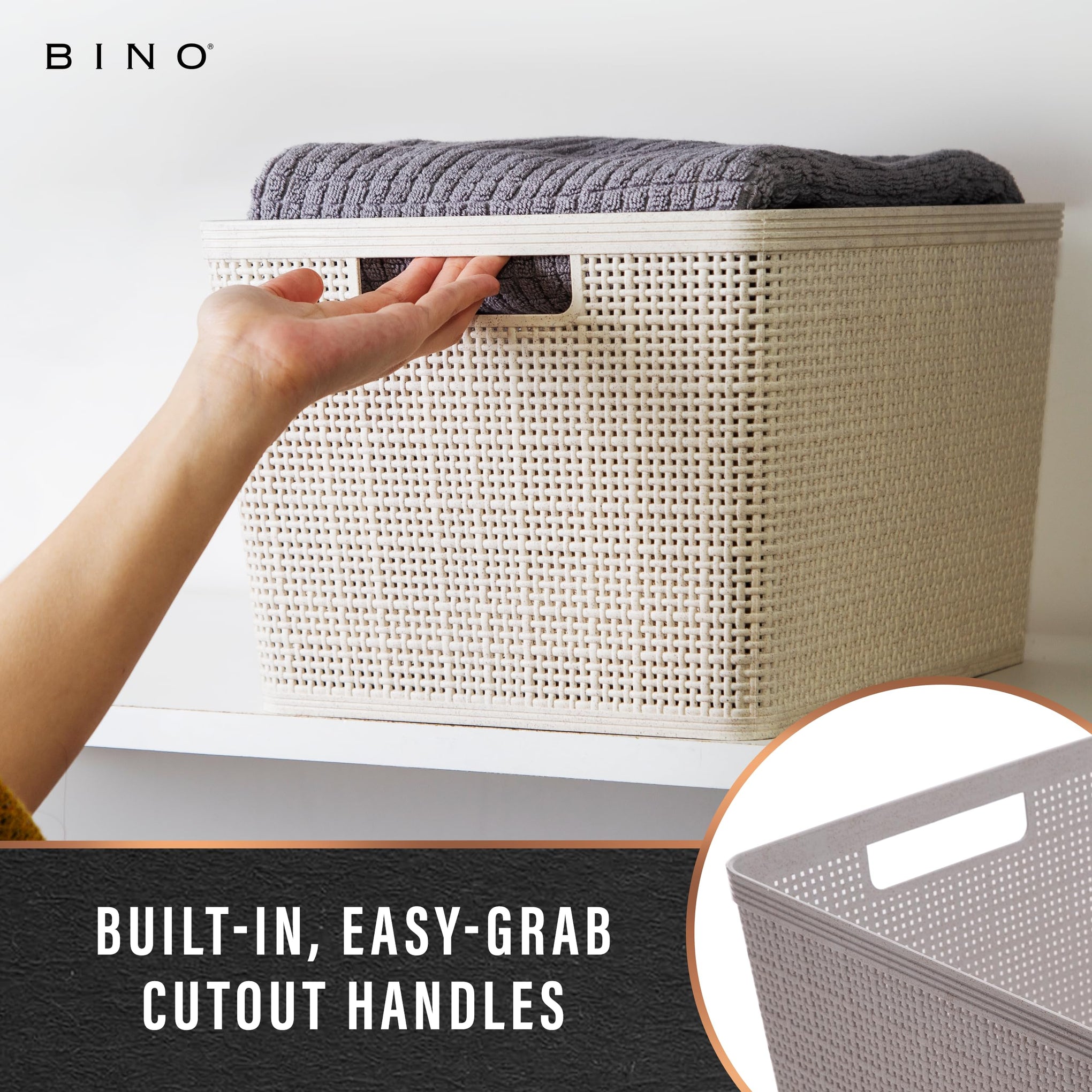 Woven Plastic Basket (3 Count)