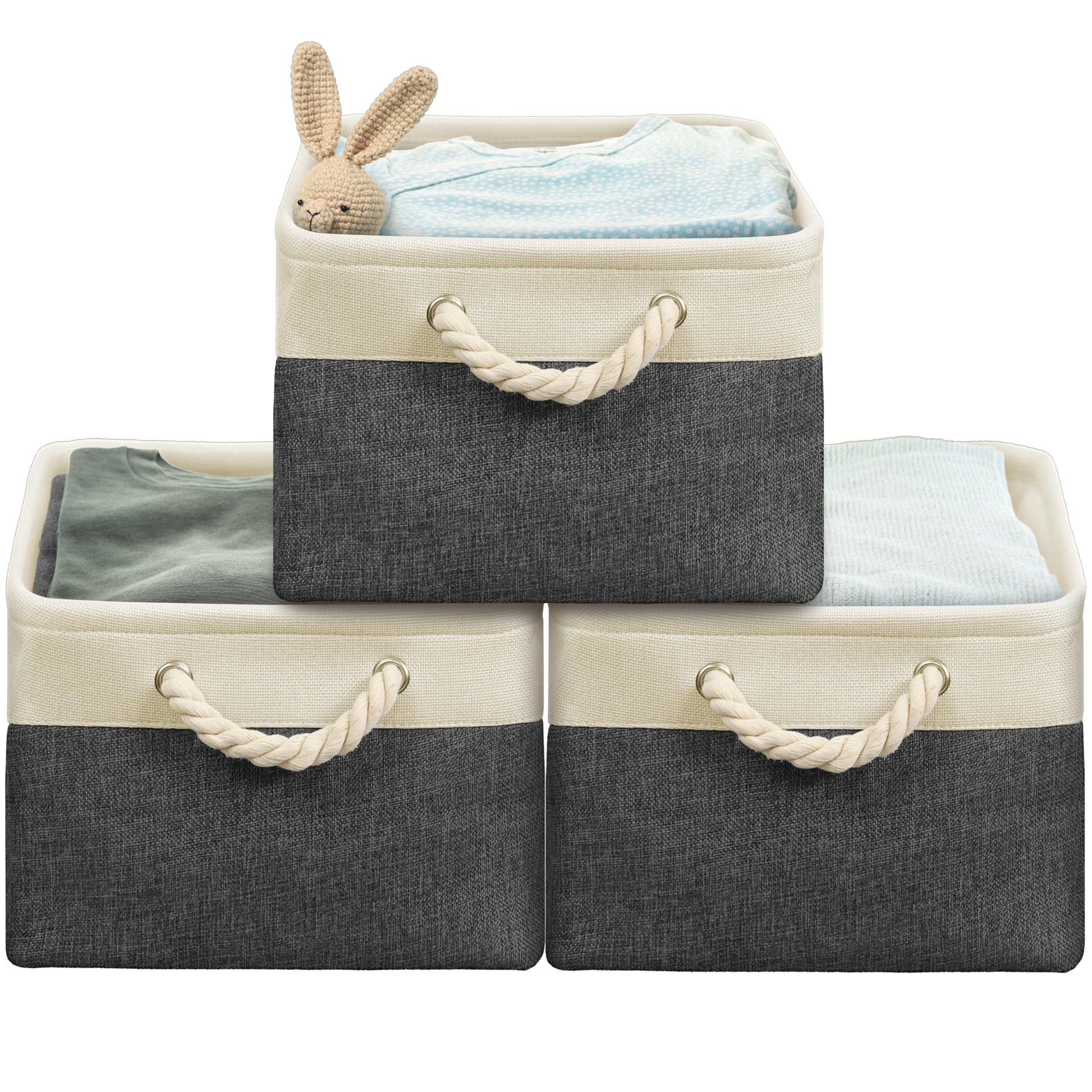 15.7" x 12" Wide & Low Fabric Storage Bin (3 Count)