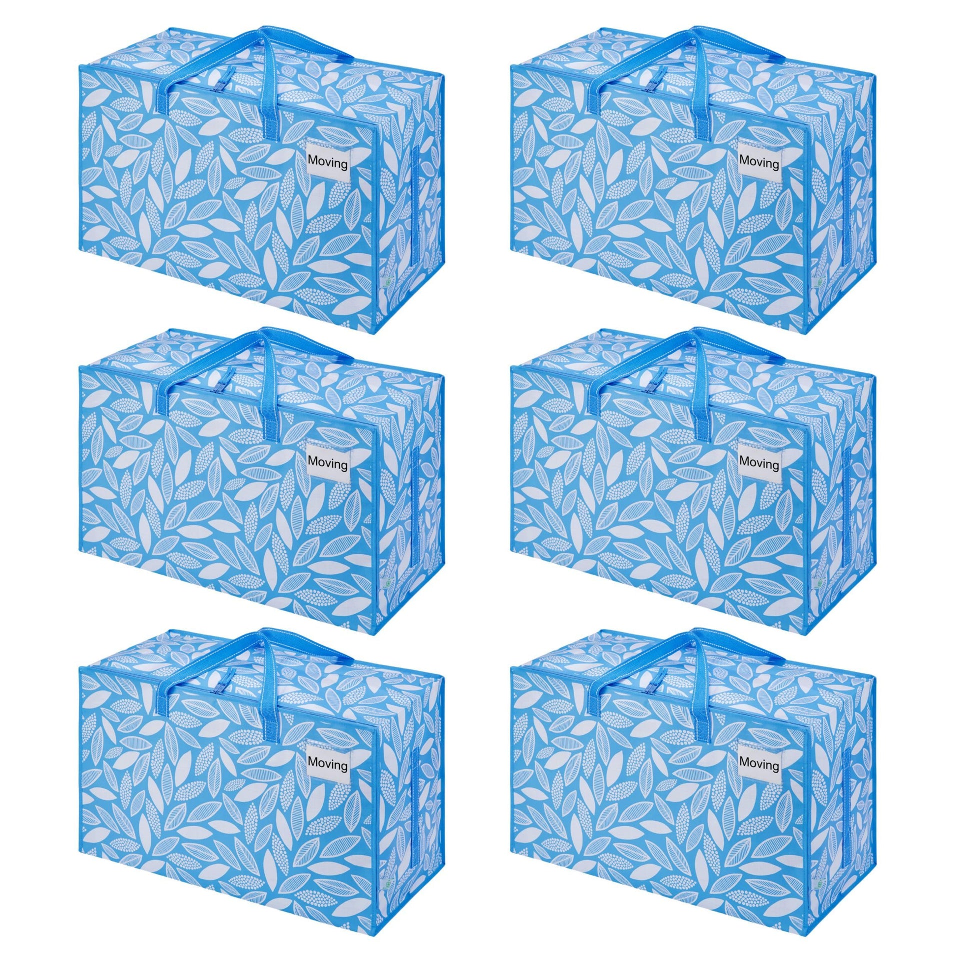 6 Pack Extra Large Heavy Duty Moving Bags with Wide Opening & Reinforced Handles (6 Count)