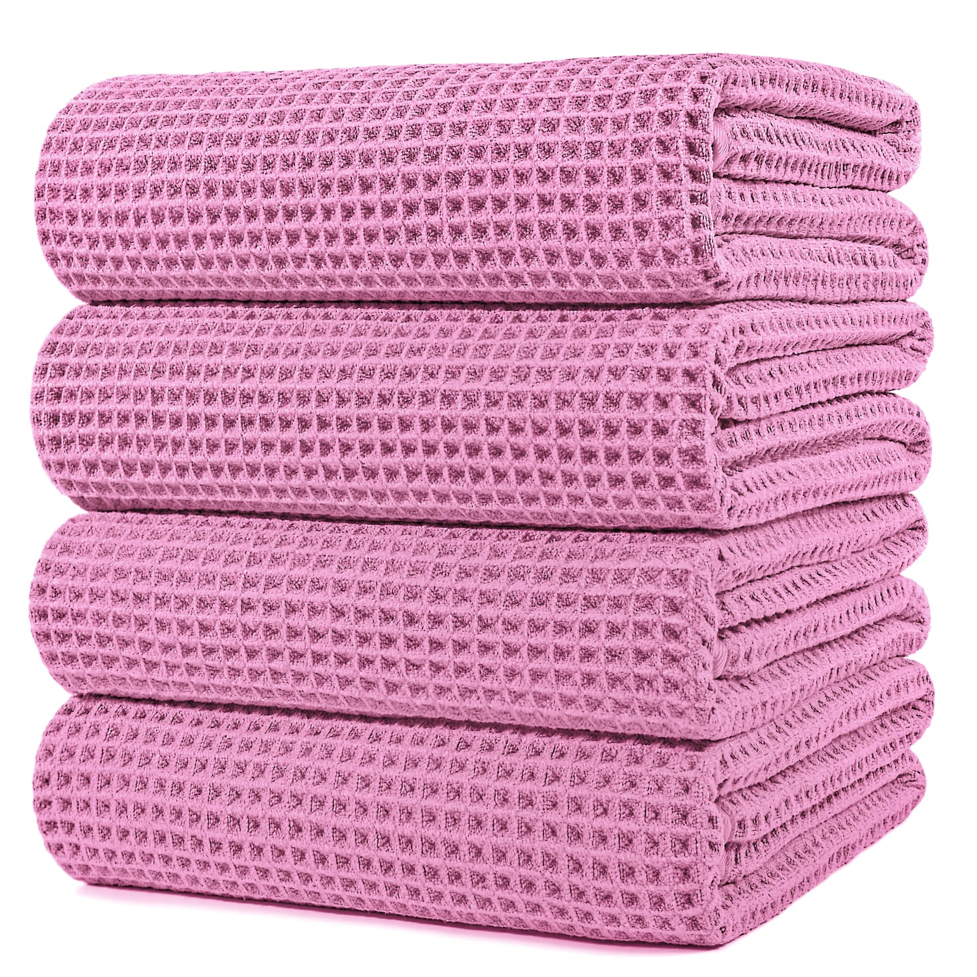 430 GSM Poly Blend Microfiber Quick Dry Waffle Bath Towel (4 Count)