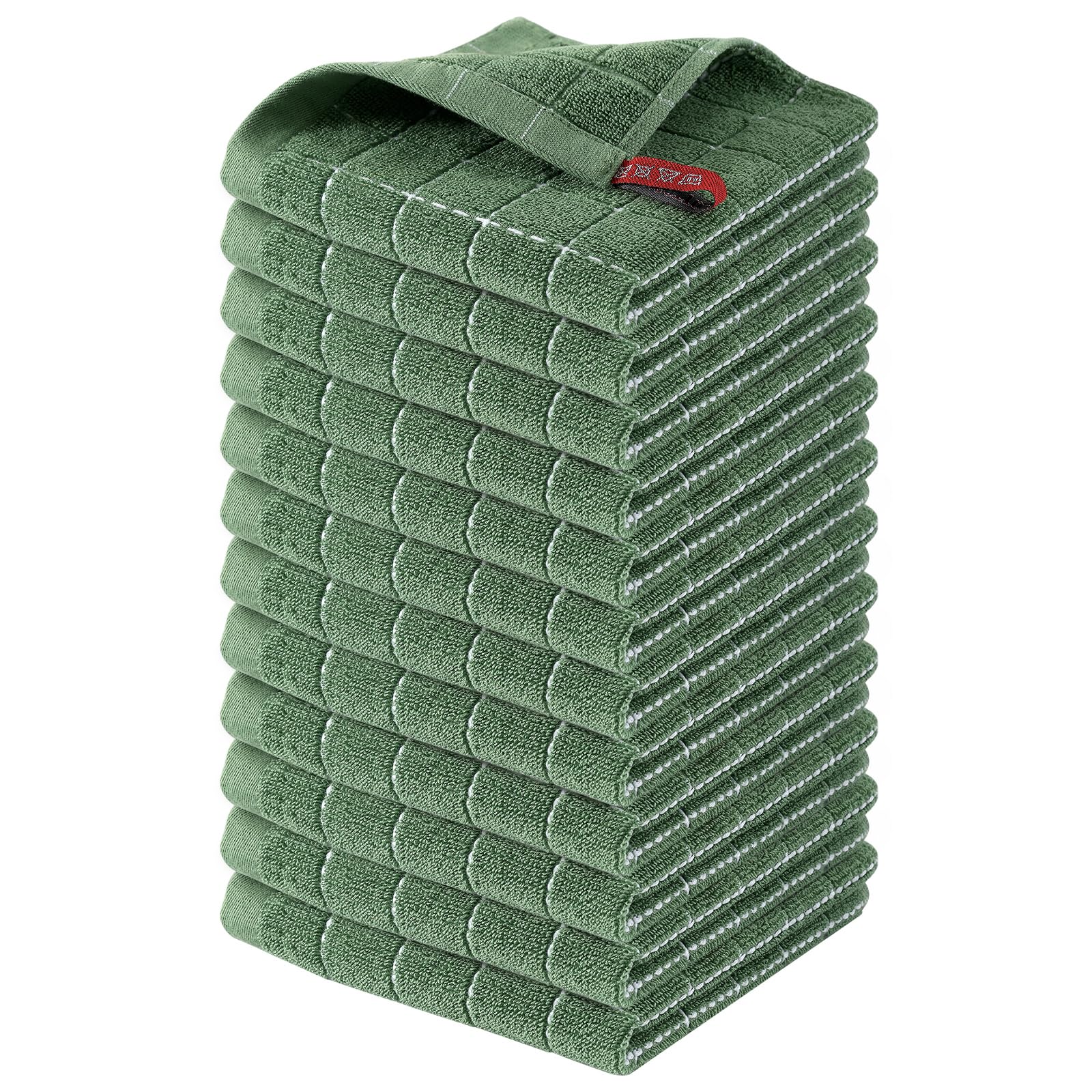 100% Cotton Terry Kitchen Dish Cloths (12 Count)