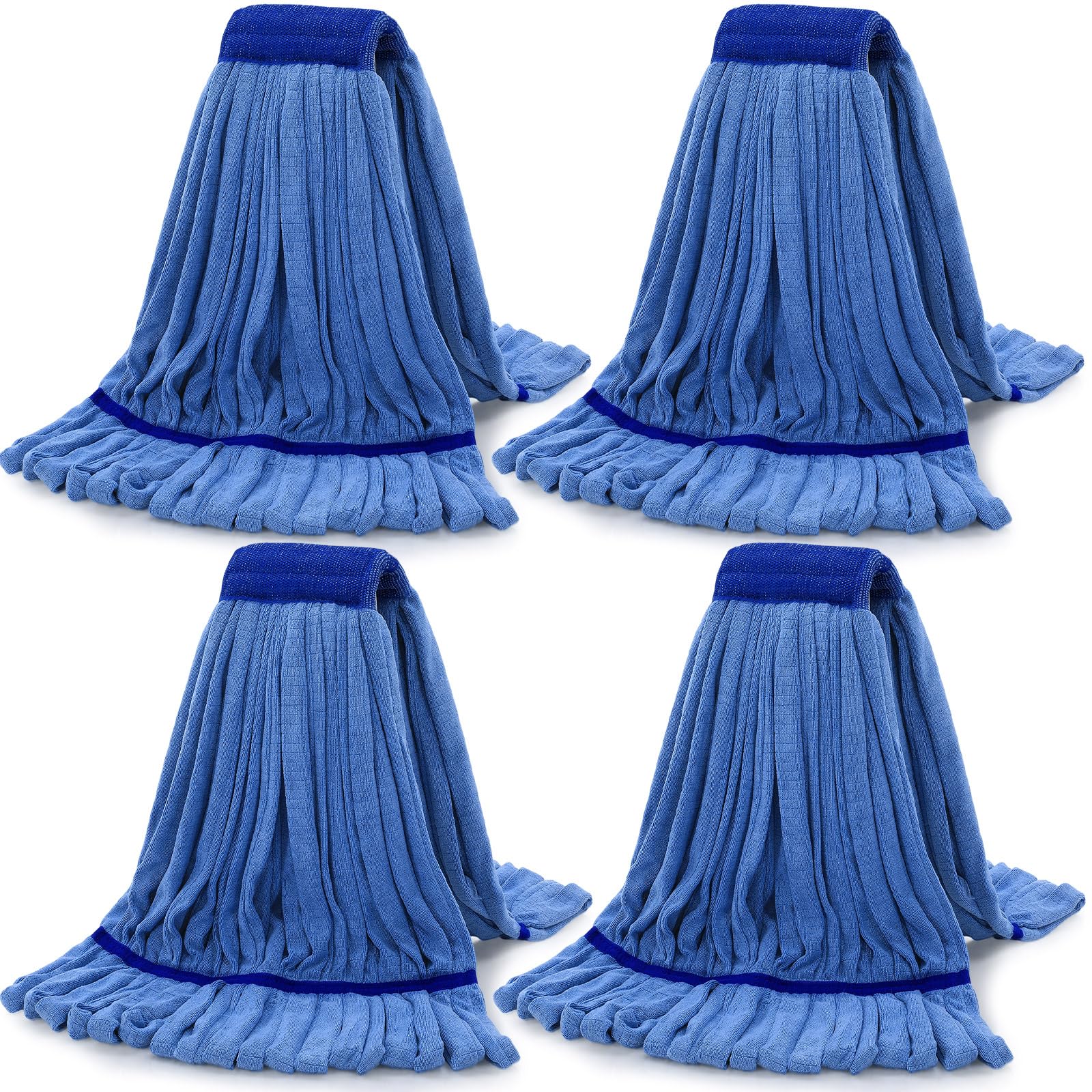 4 Pcs Microfiber Commercial Mop Head Replacement Tube Industrial Looped End Mop Heads Refill for Floor Cleaning for Home Commercial Industrial Use (4 Count)