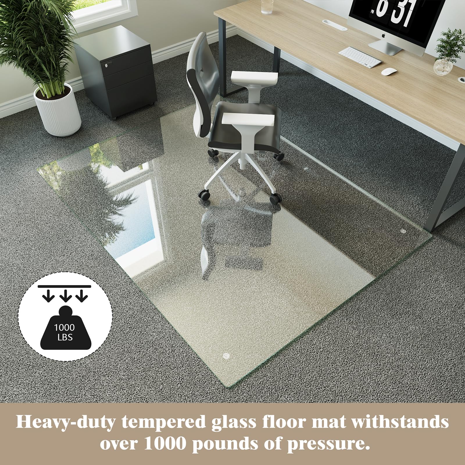 54" x 72" Office Chair Mat for Hardwood Floors & Carpets