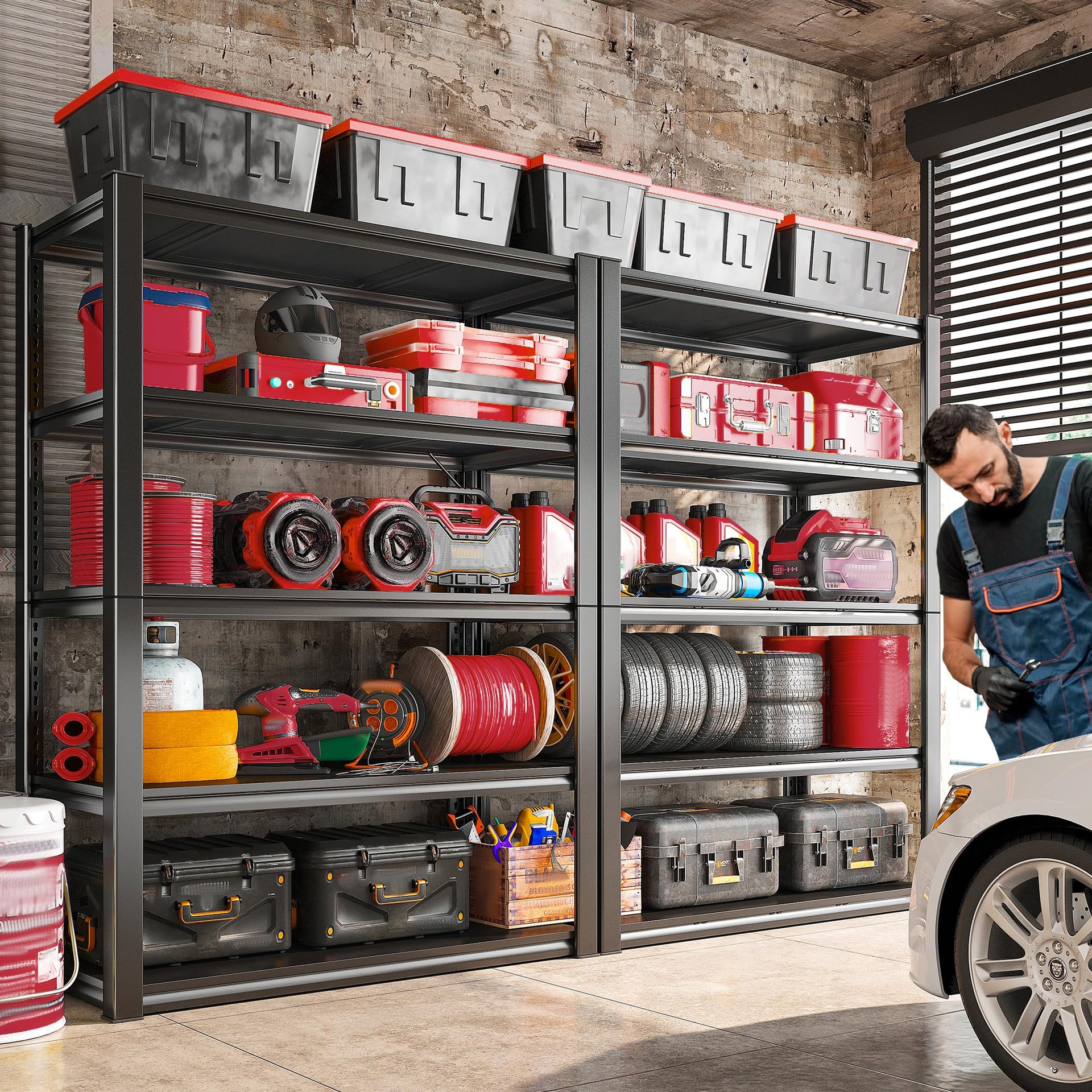 Storage Shelves 2000LBS Garage Shelving Heavy Duty (2 Count)