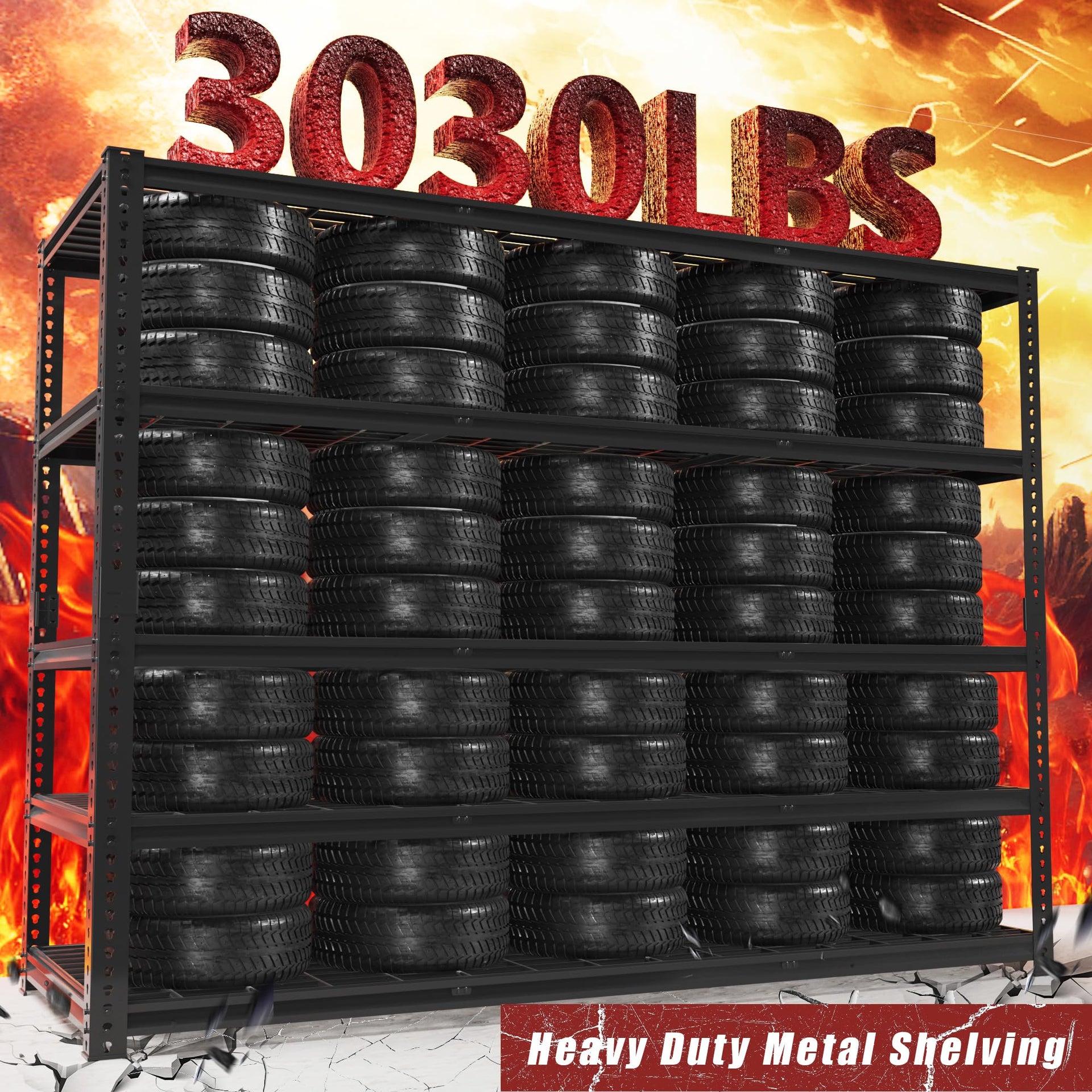Garage Shelving Heavy Duty Metal Shelving 3030LBS 60"W x 24"D x 72"H