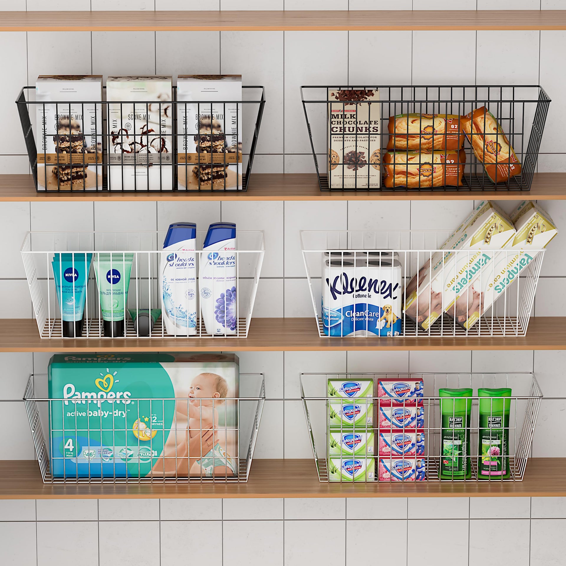 15.7in Freezer Baskets Bins (6 Count)