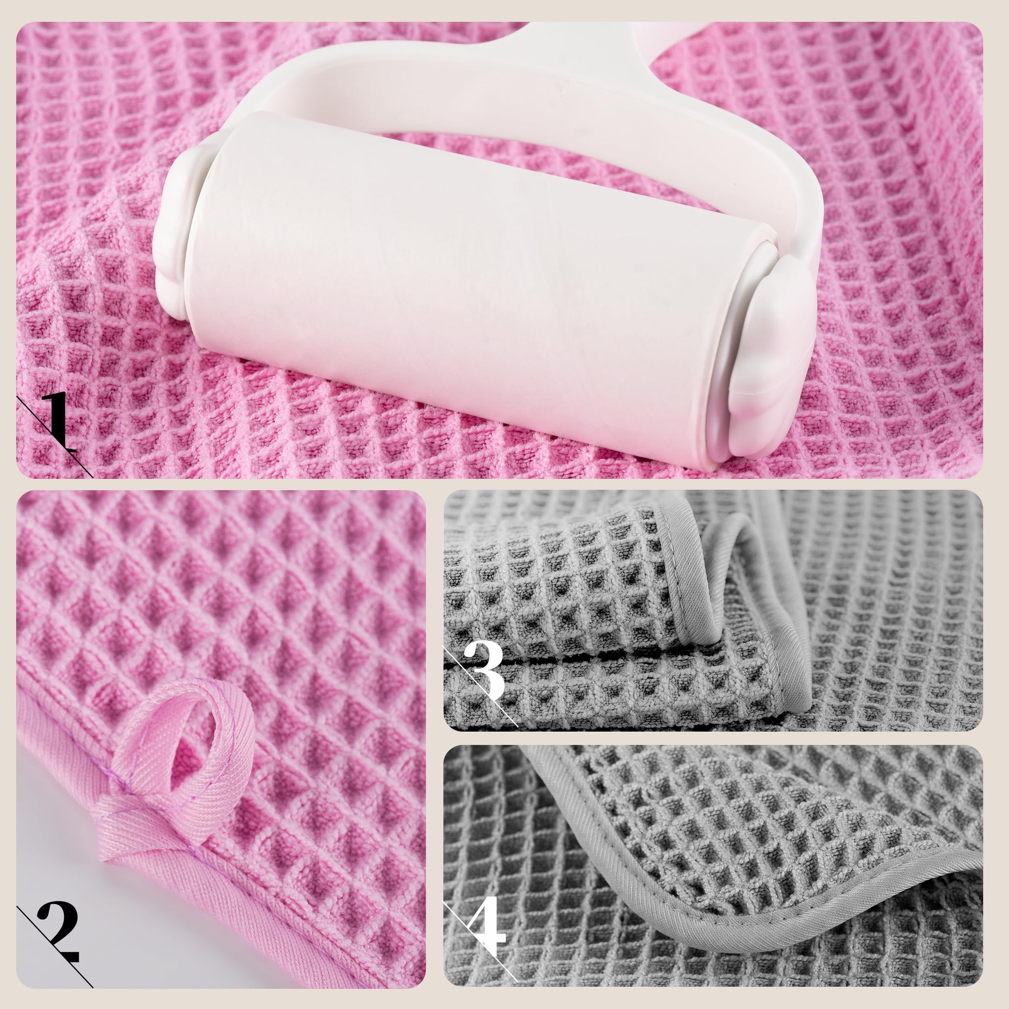 430 GSM Poly Blend Microfiber Quick Dry Waffle Bath Towel (4 Count)