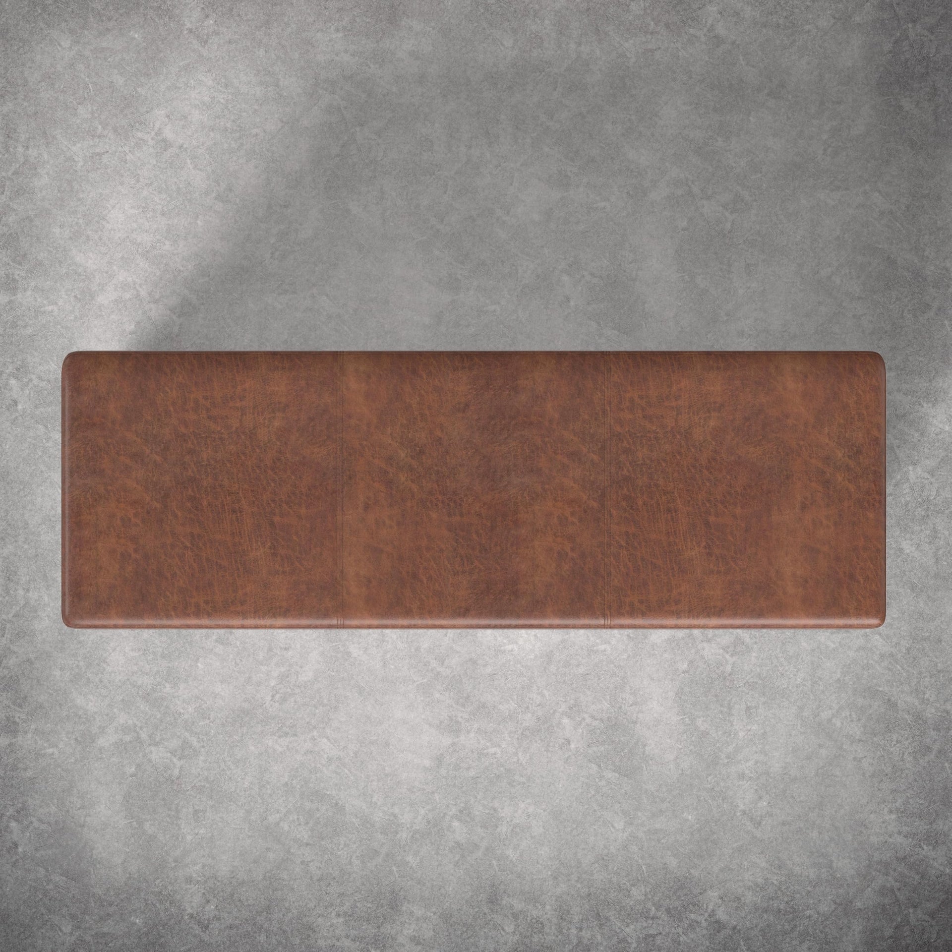 Avalon 54" Vegan Leather Ottoman in Distressed Pecan Brown
