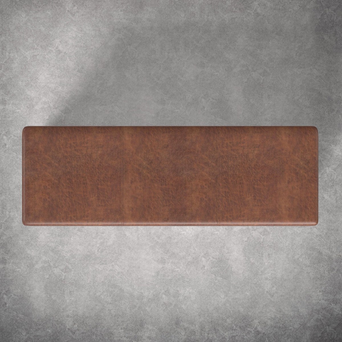 Avalon 54" Vegan Leather Ottoman in Distressed Pecan Brown