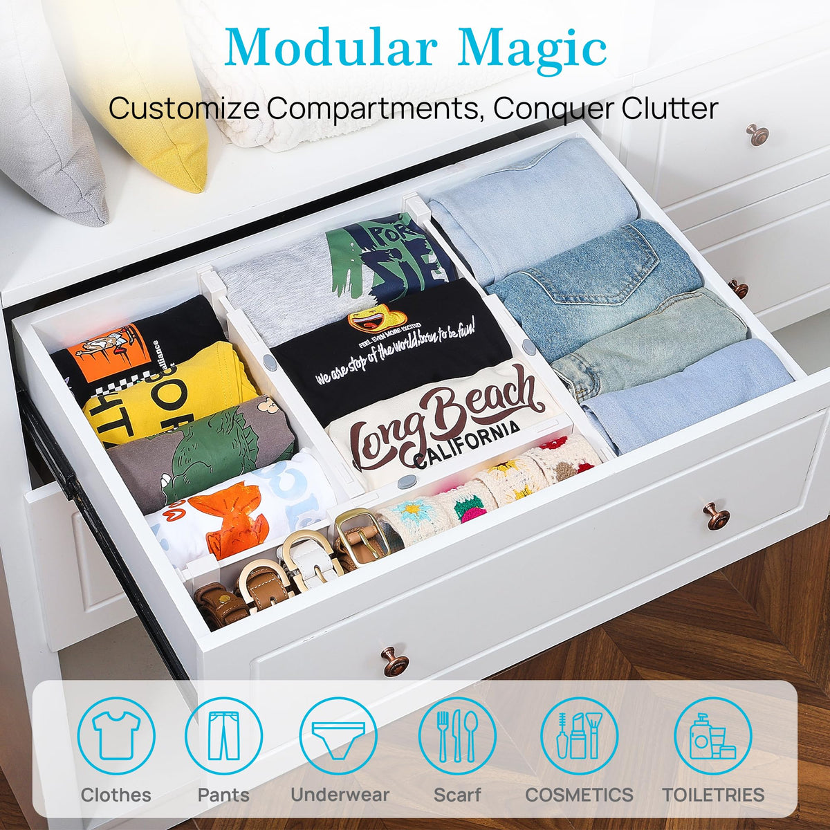 16 Pack Drawer Dividers for Clothes (16 Count)