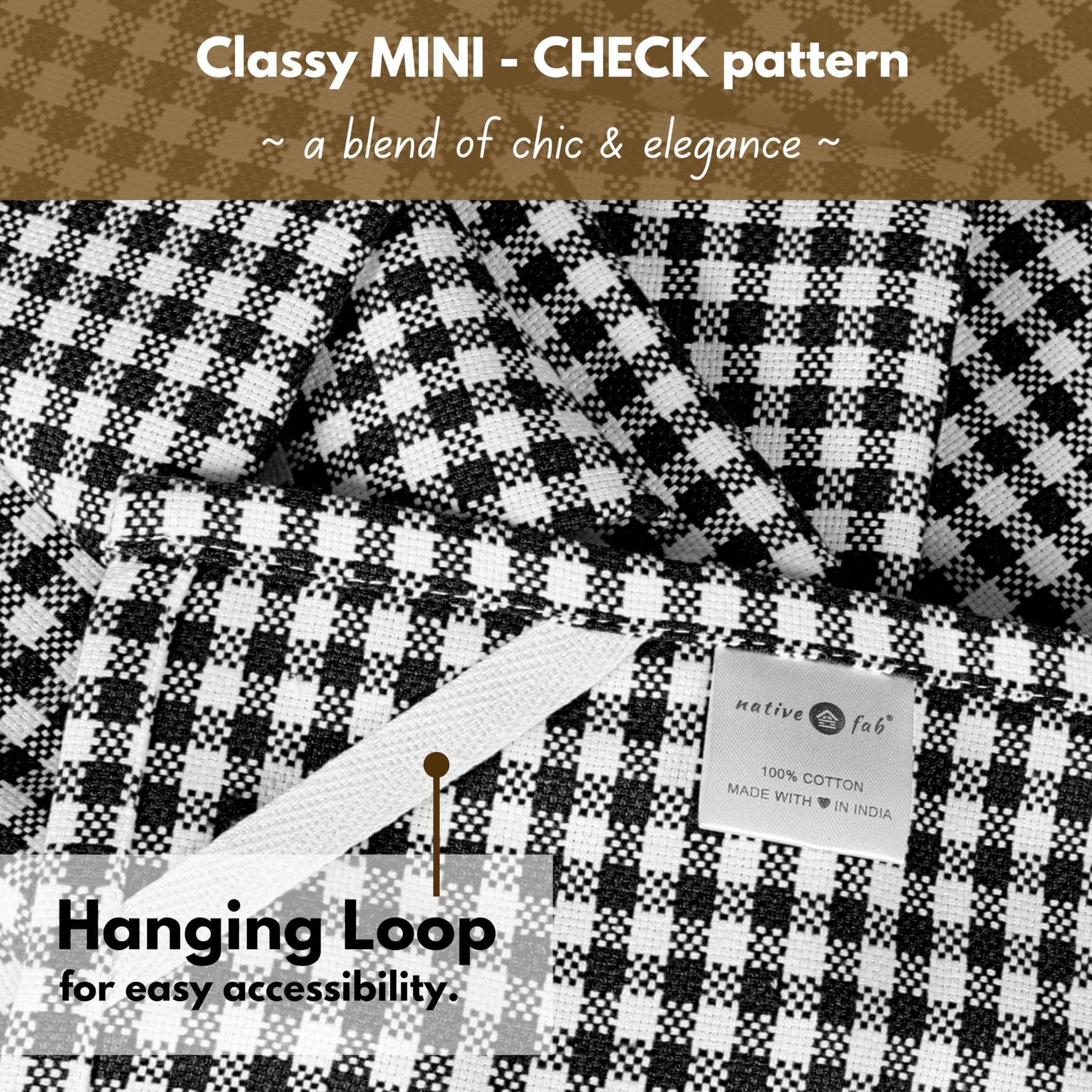 Black Gingham Dish Towels 16"x26" Set of 12