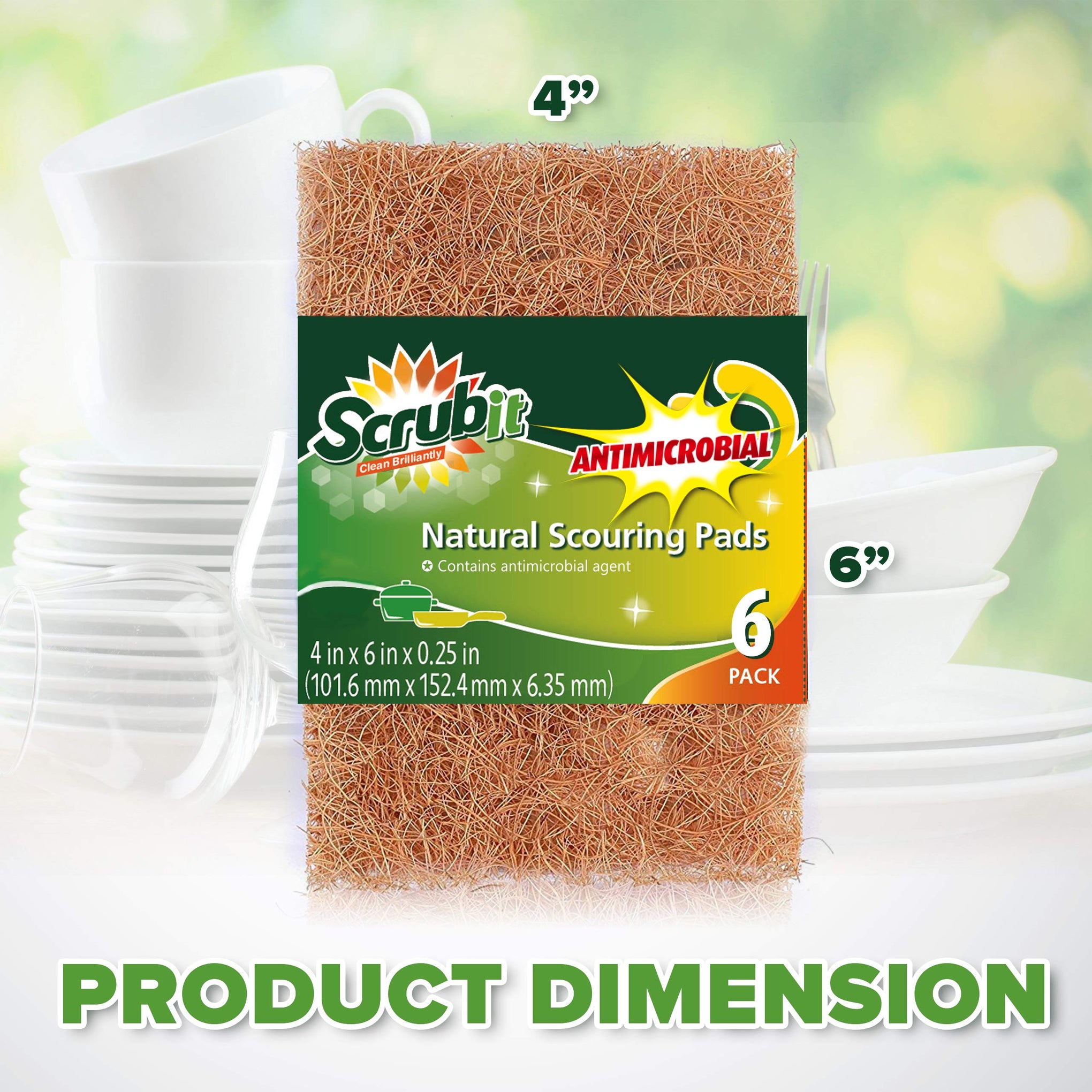 Natural Scouring Pads (12 Count)