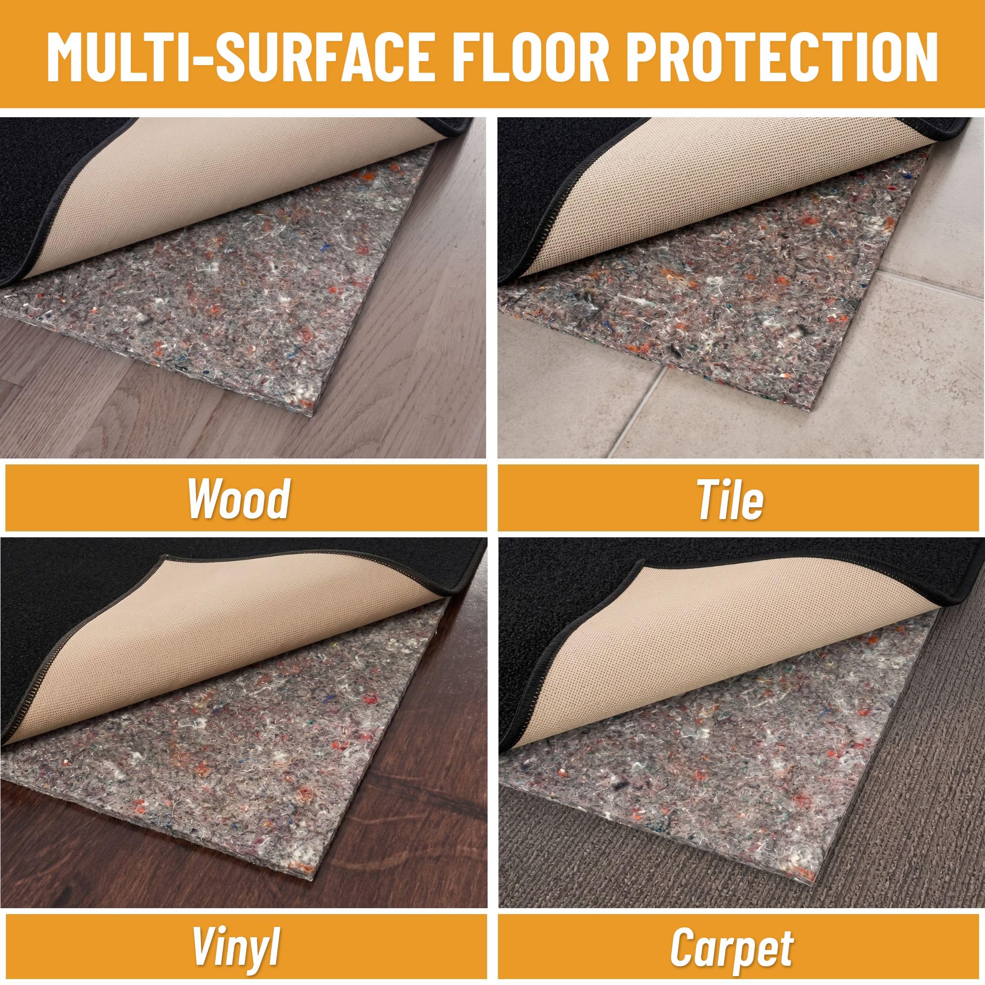 3' x 8' Non Slip Rug Pad Gripper 1