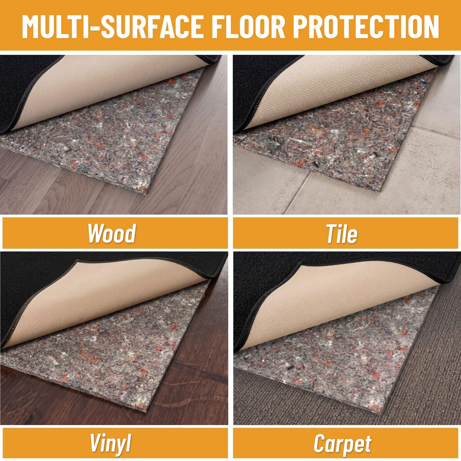 3' x 6' Non Slip Rug Pad Gripper 1