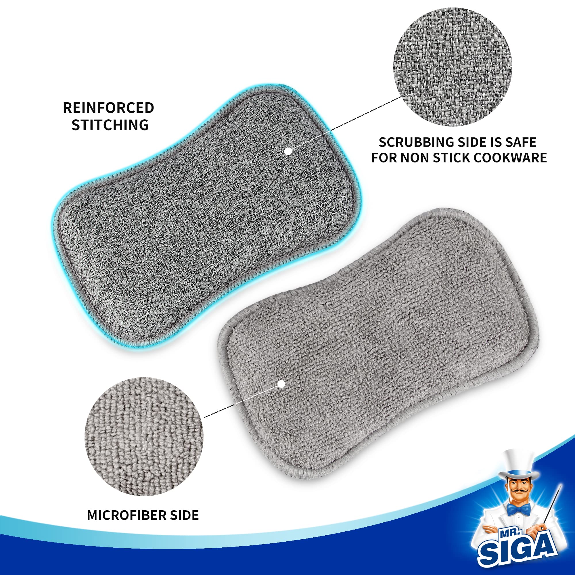 Dual Sided Scrub Sponges (6 Count)