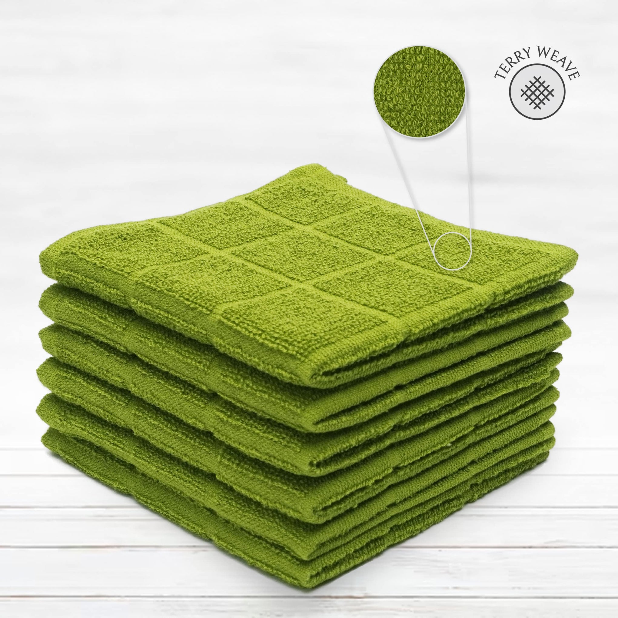 100% Cotton Terry Dish Cloth & Dish Towel (6 Count)