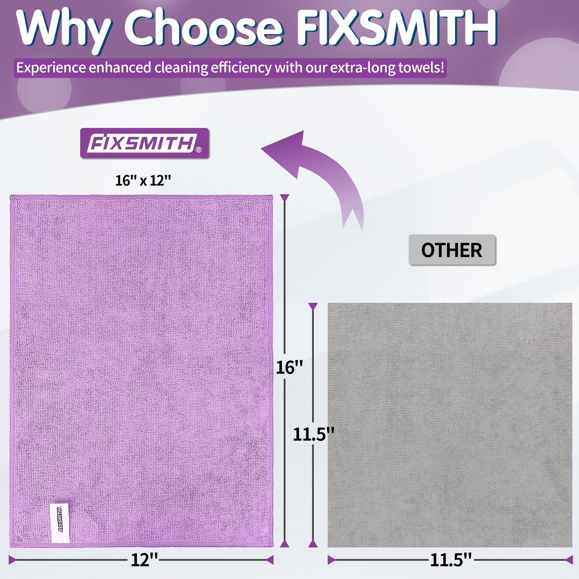 Purple Microfiber Cleaning Cloth (8 Count)