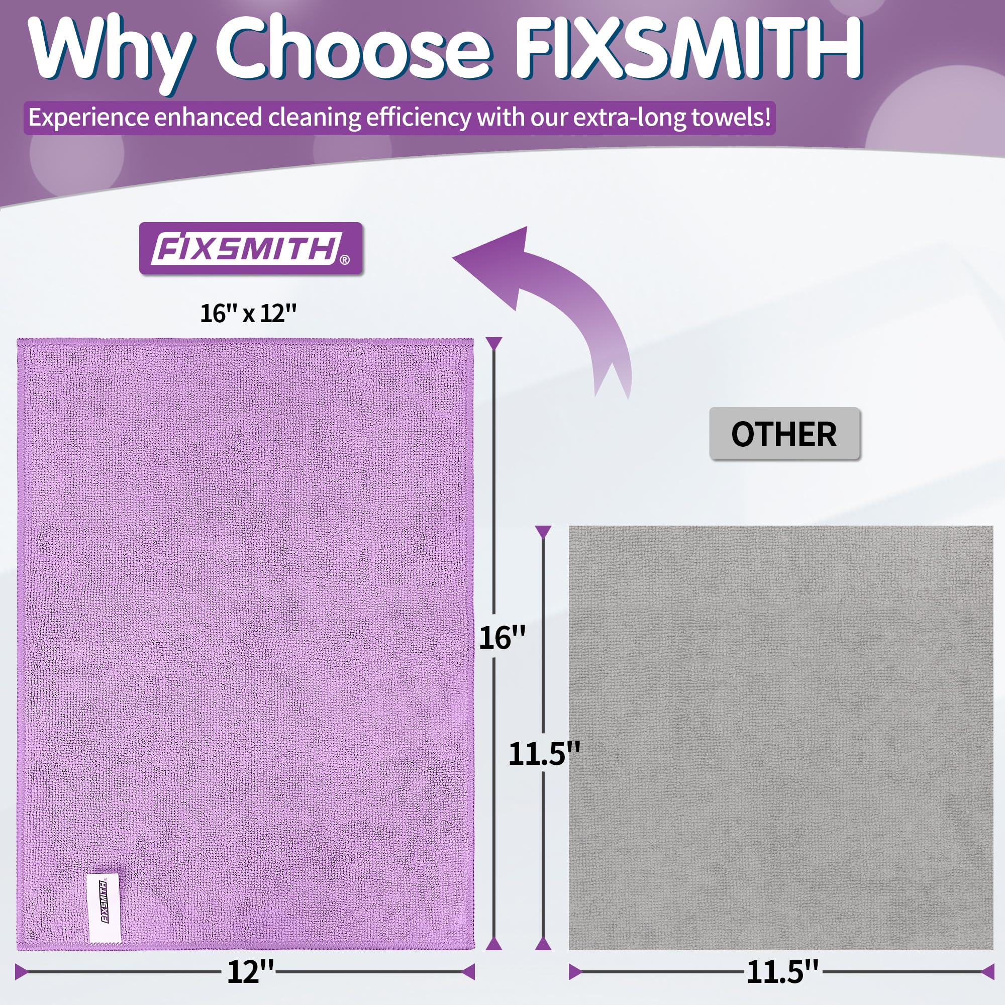 Purple Microfiber Cleaning Cloth (8 Count)