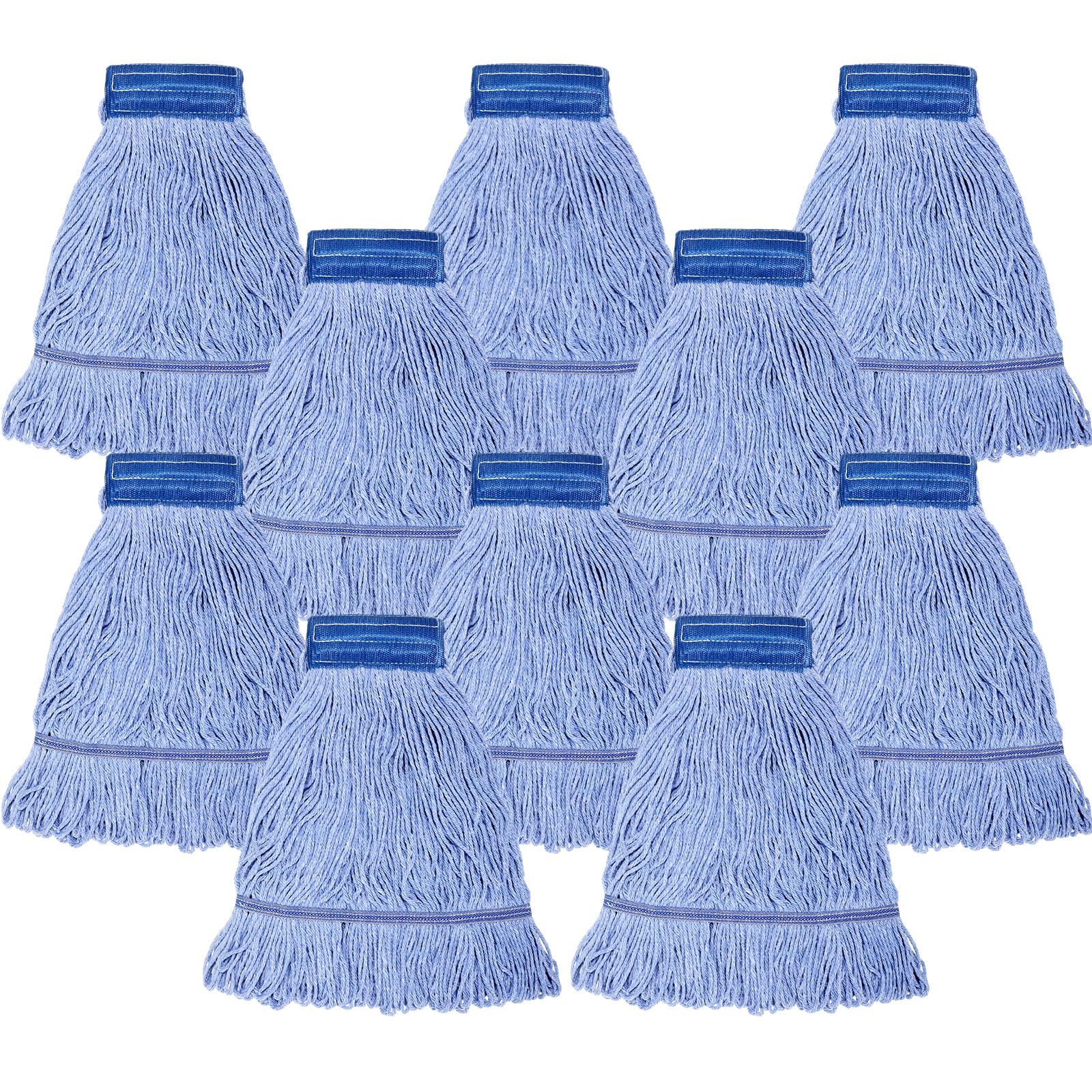 10 Pack 24oz Mop Head Replacement Commercial Cleaning Mop Head Wet String Heavy Duty Cotton Industrial Mophead for Floor Cleaning (10 Count)
