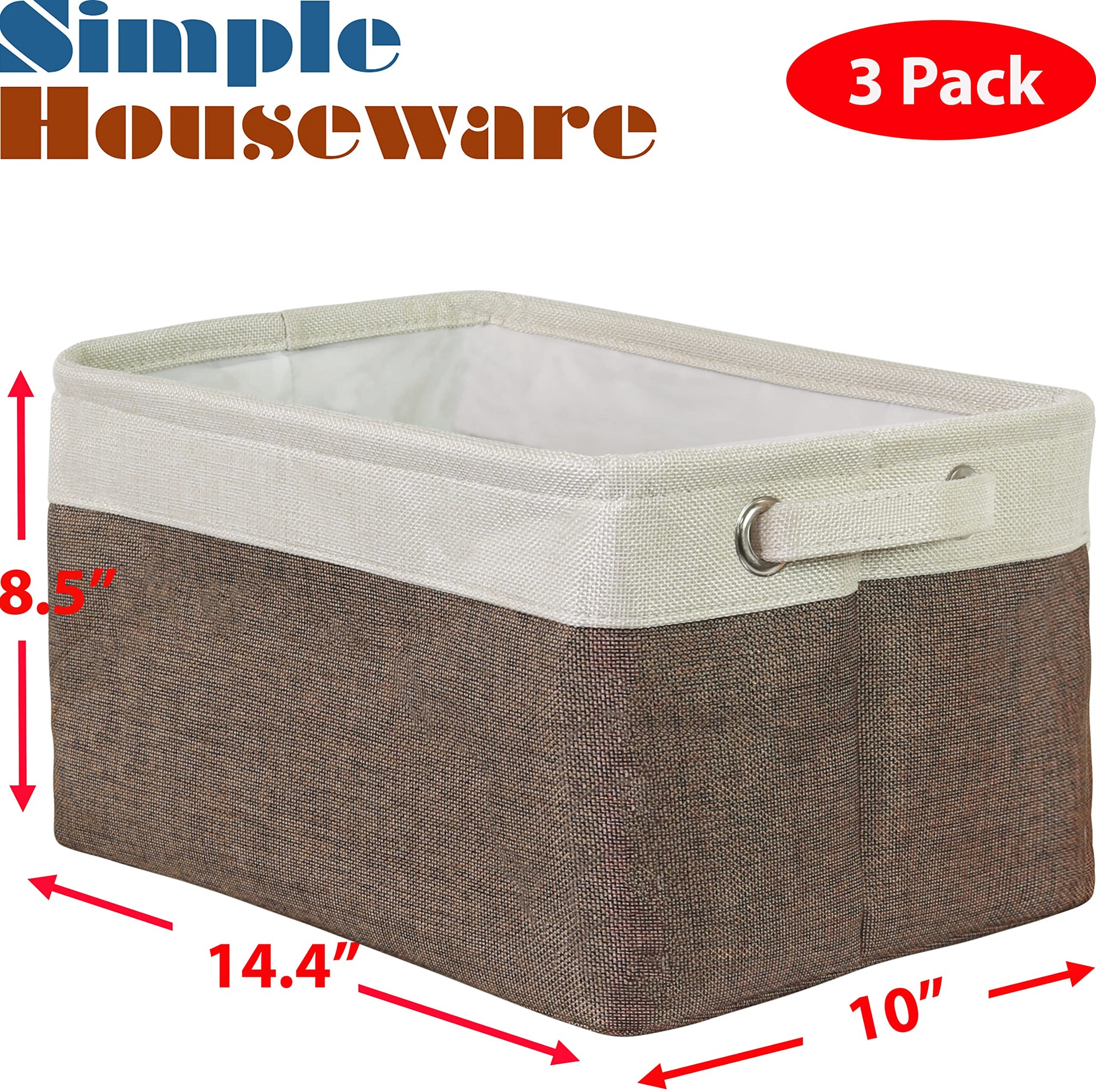 14.4" x 10" Slim Large Fabric Storage Bin (3 Count)