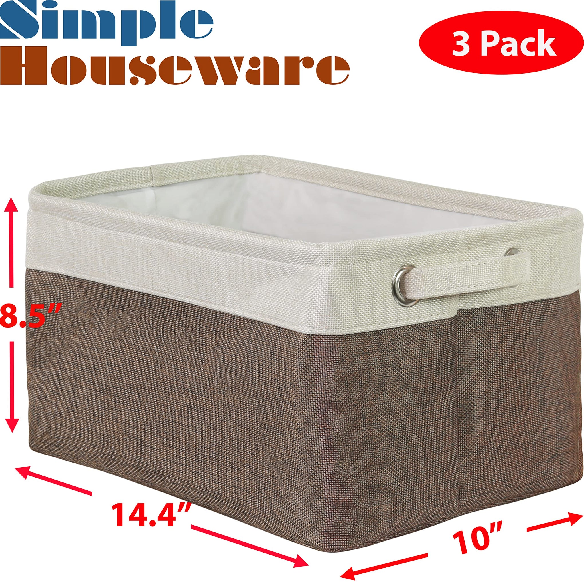 14.4" x 10" Slim Large Fabric Storage Bin (3 Count)
