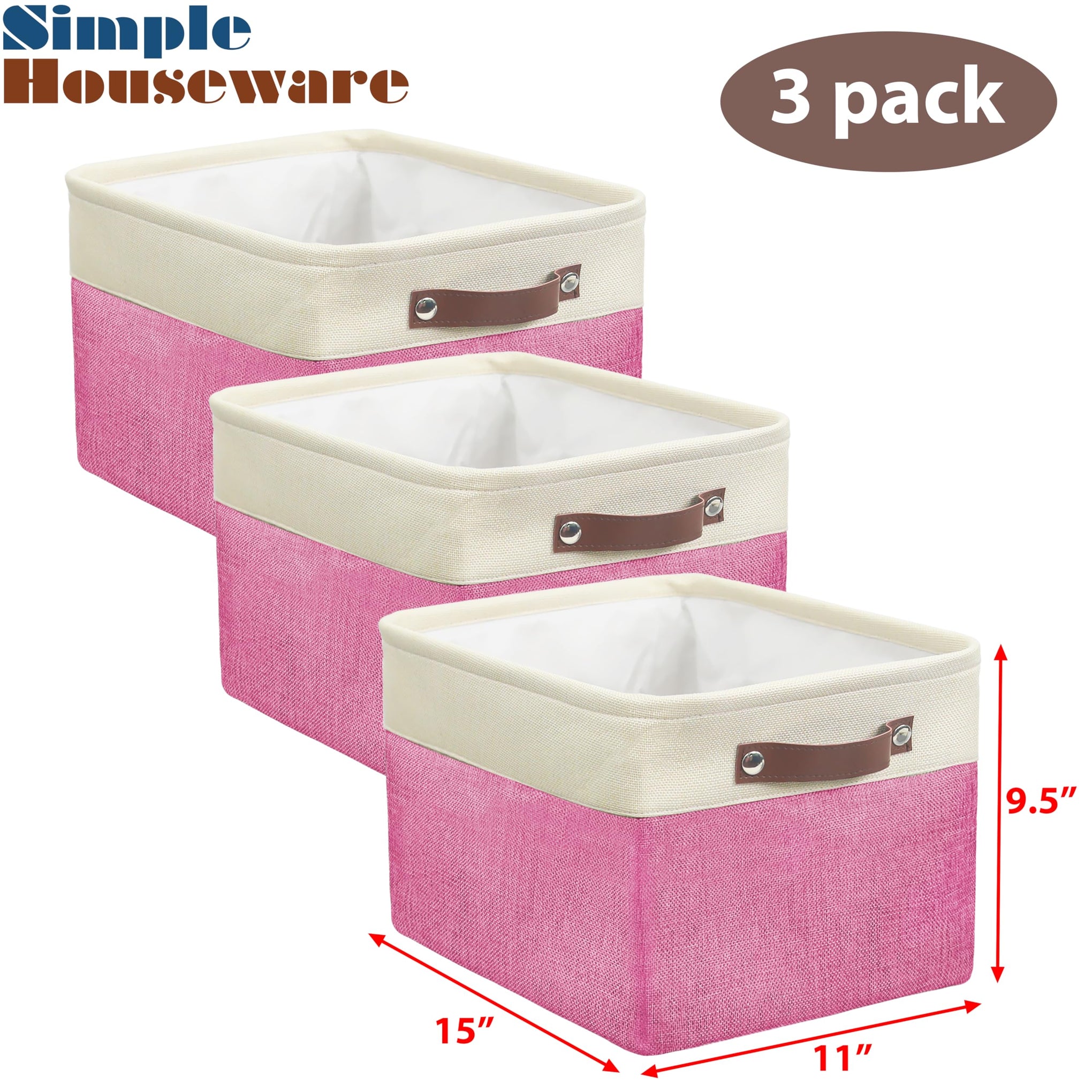 15" x 11" Large Fabric Storage Bin (3 Count)
