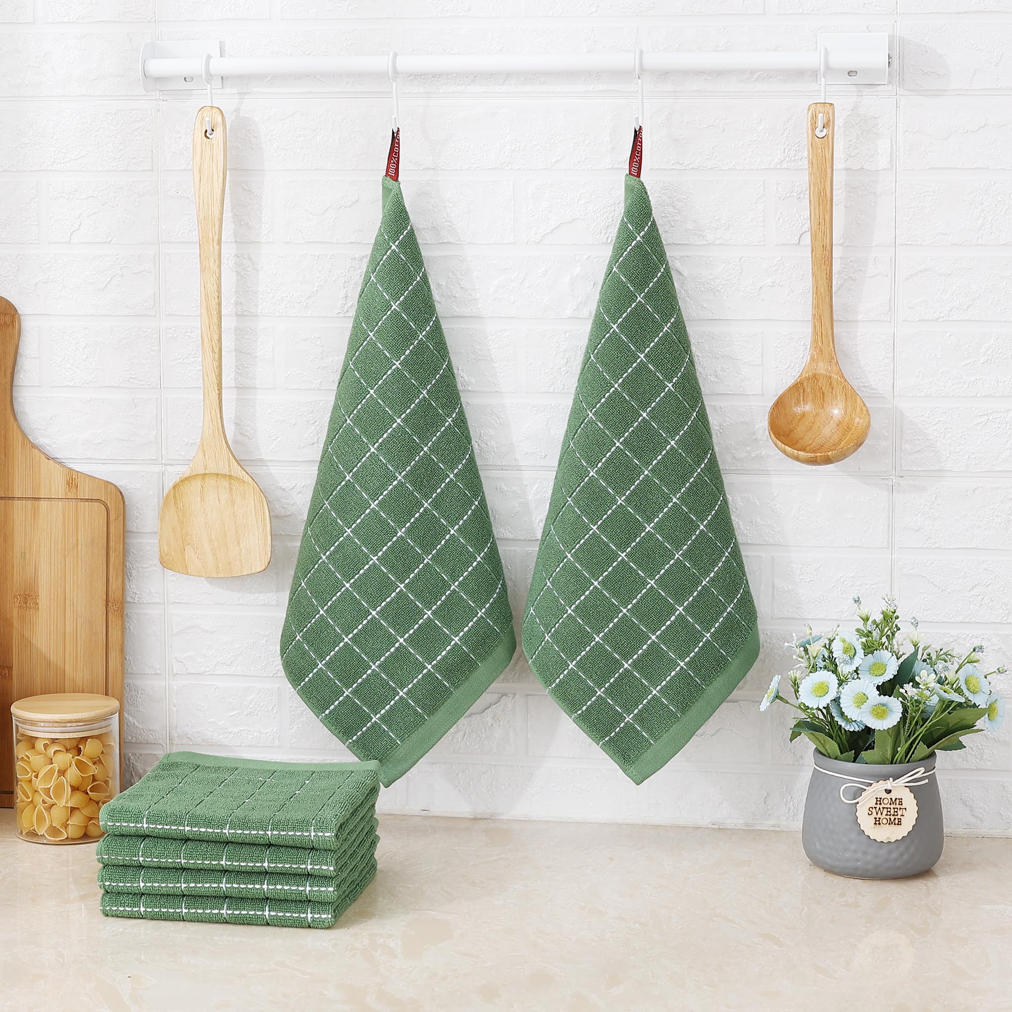 100% Cotton Terry Kitchen Dish Cloths (12 Count)