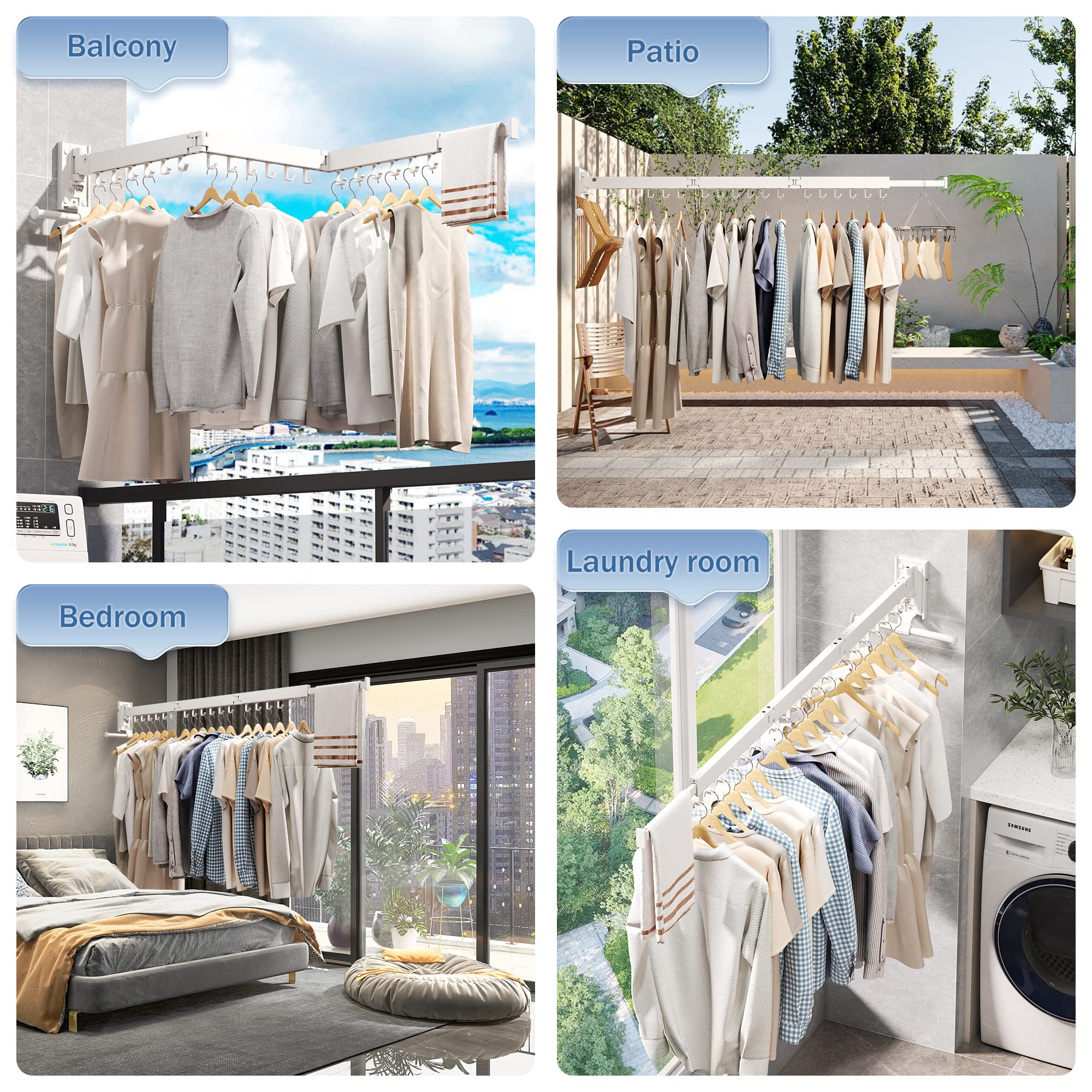 Drying Rack Wall Mounted Clothes Rack