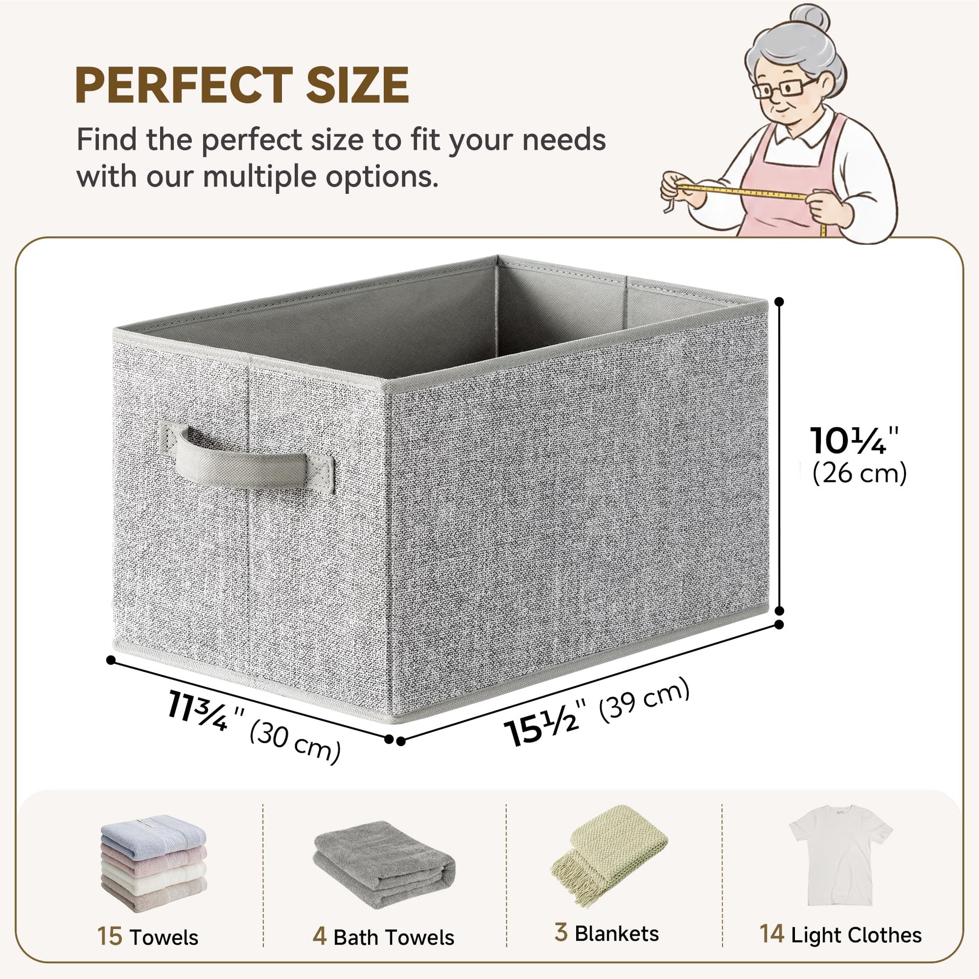 Closet Storage Bins with Handles (3 Count)
