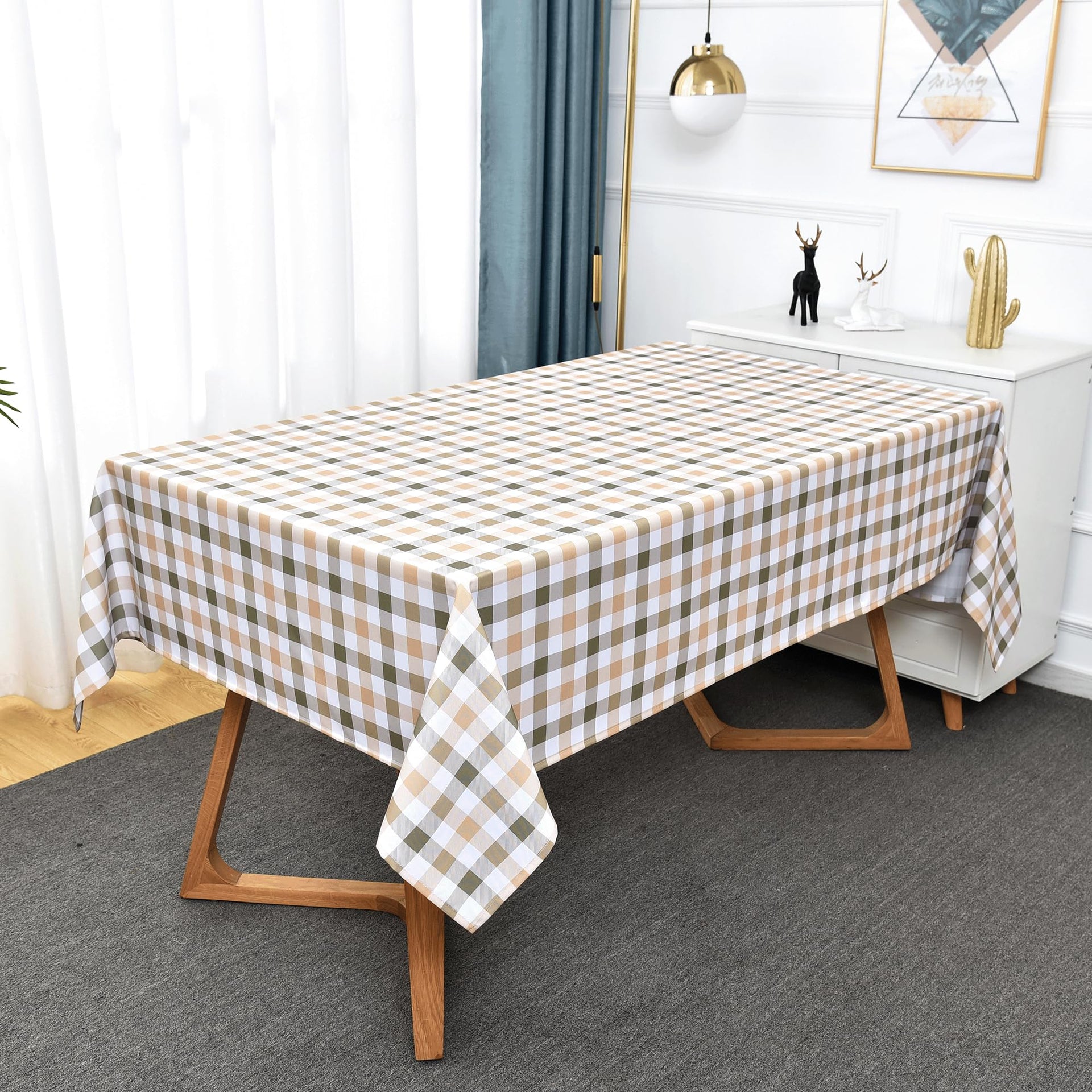Waterproof Plaid Tablecloth Fabric