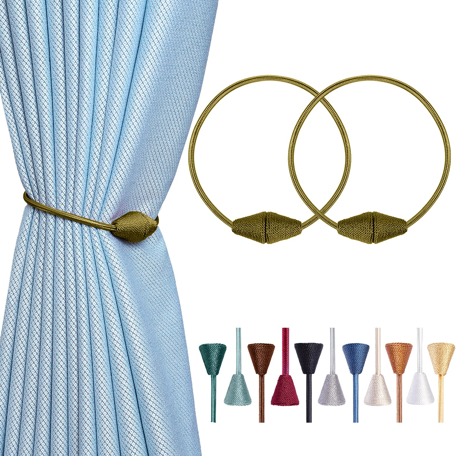 2 PCS Magnetic Curtain Tiebacks (2 Count)