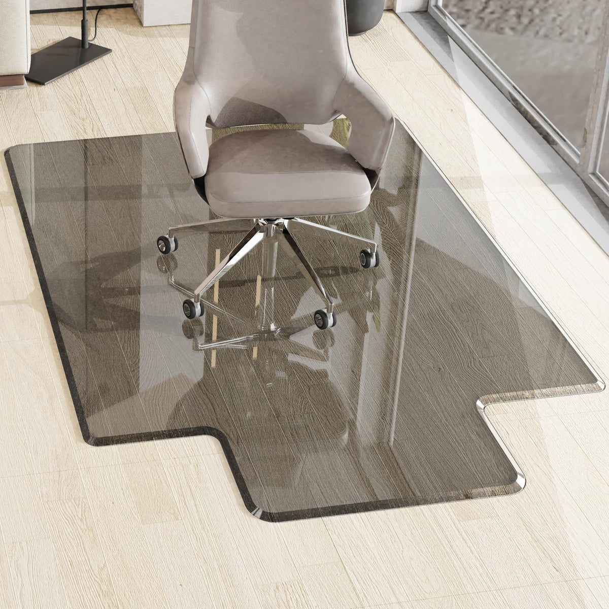 Beveled Edge Office Chair Mat for Carpet or Hardwood Floor