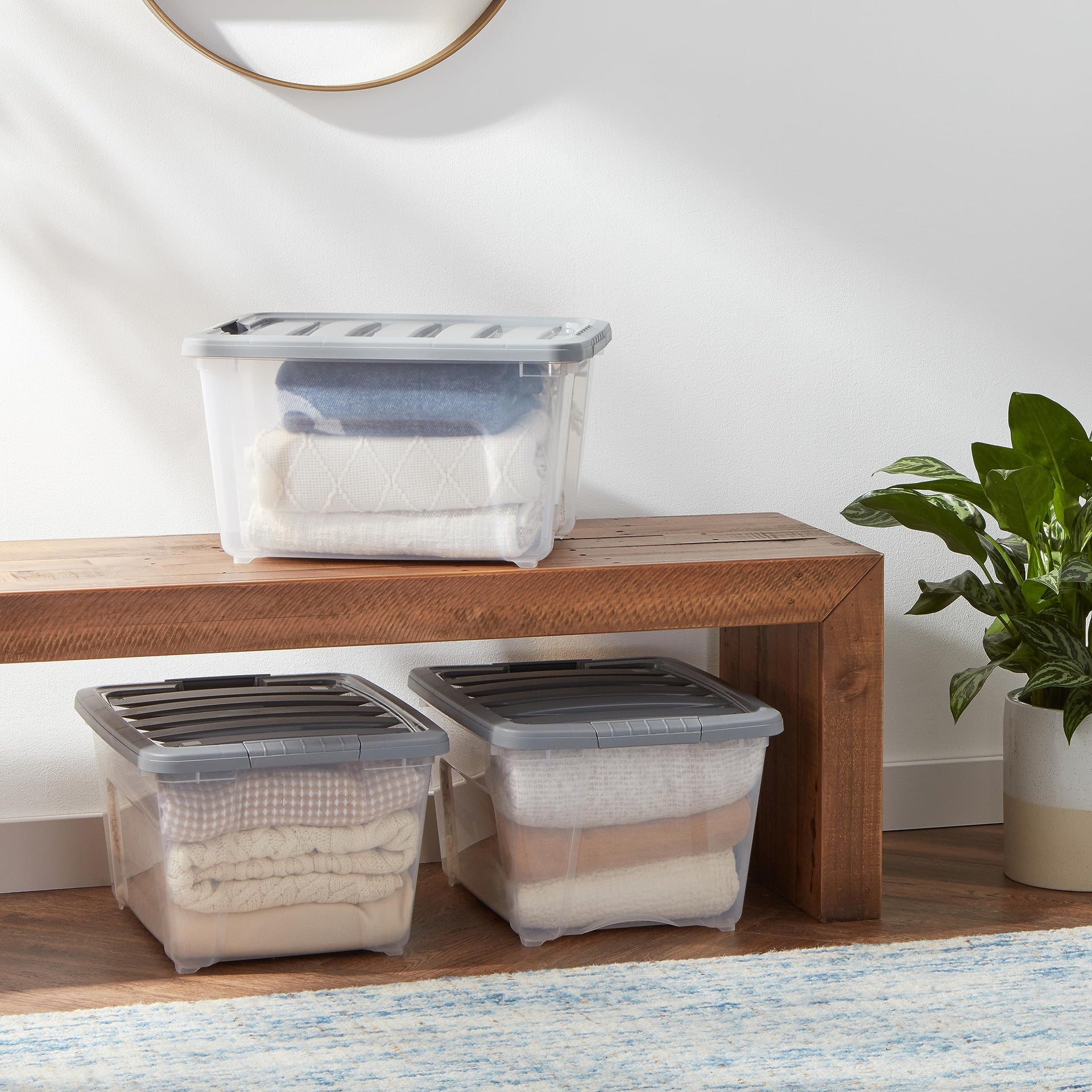 Plastic Storage Containers with Secure Latching Lids (6 Count)