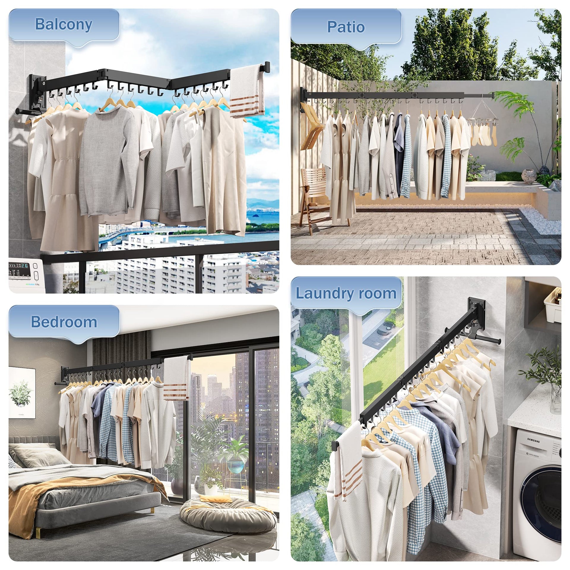 Clothes Drying Rack Wall Mounted